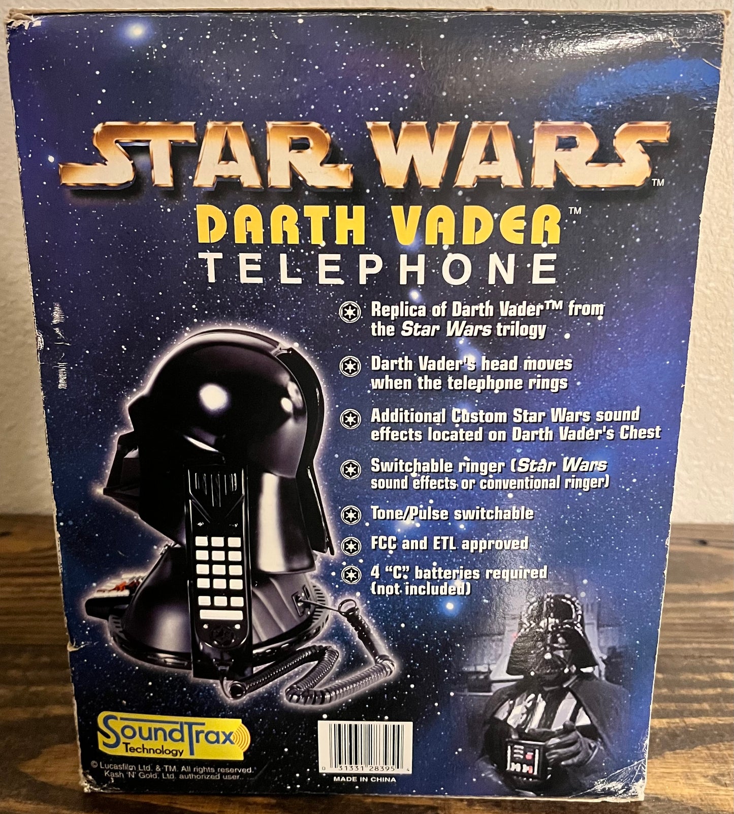 Star Wars Darth Vader Telephone w/ Box Vintage