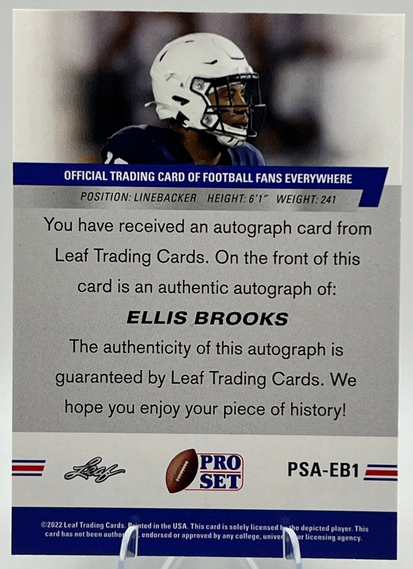 2022 Leaf Pro Set Draft Prospects Ellis Brooks Auto