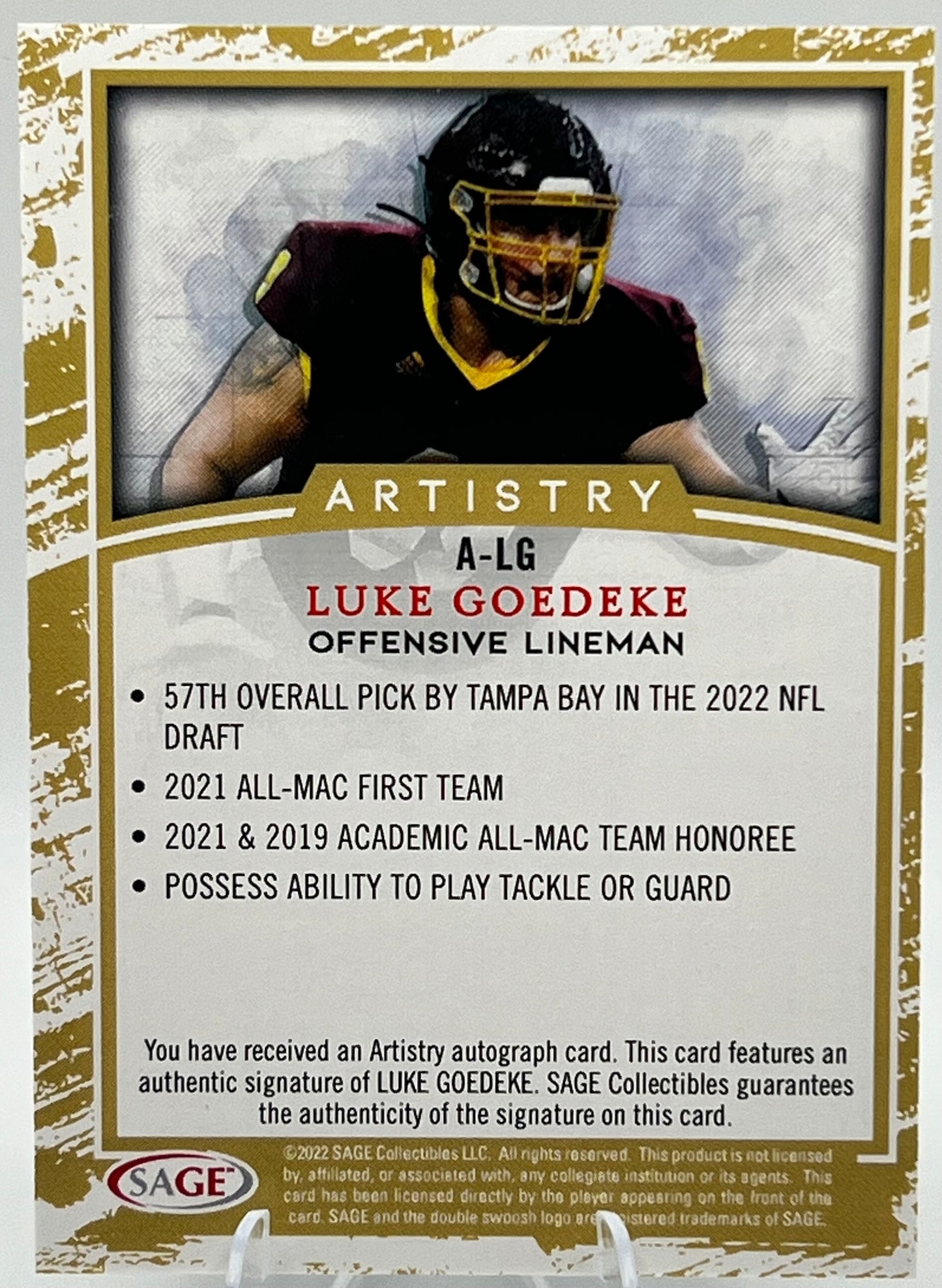 2022 SAGE Artistry Auto #ALG2 Luke Goedeke