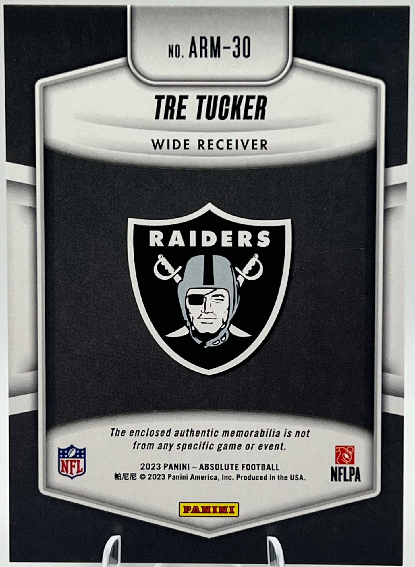 2023 Panini Absolute Rookie Materials Tre Tucker Football Card