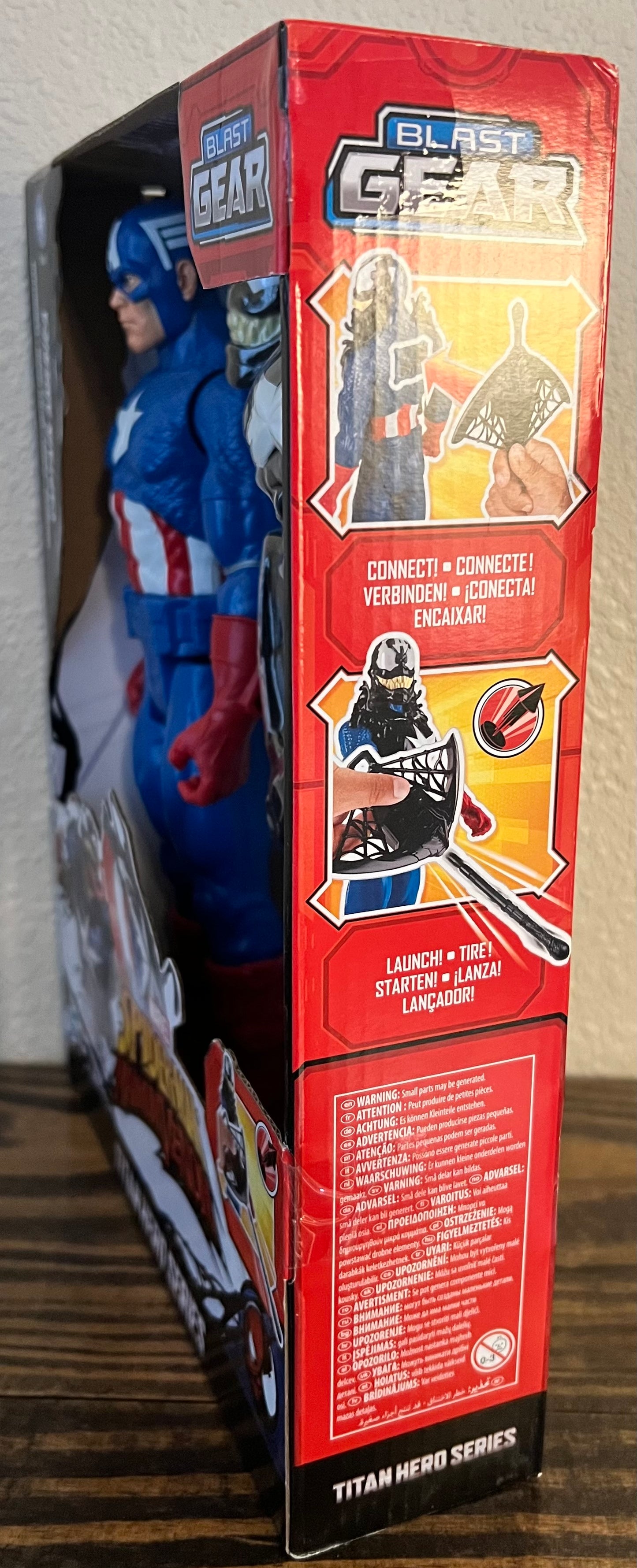 12" Marvel Spider-Man Maximum Venomized Captain America Blast Gear Titan Hero Series Action Figure
