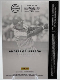 2016 Donruss Signature Series Baseball Card Andres Galarraga Auto 7/20