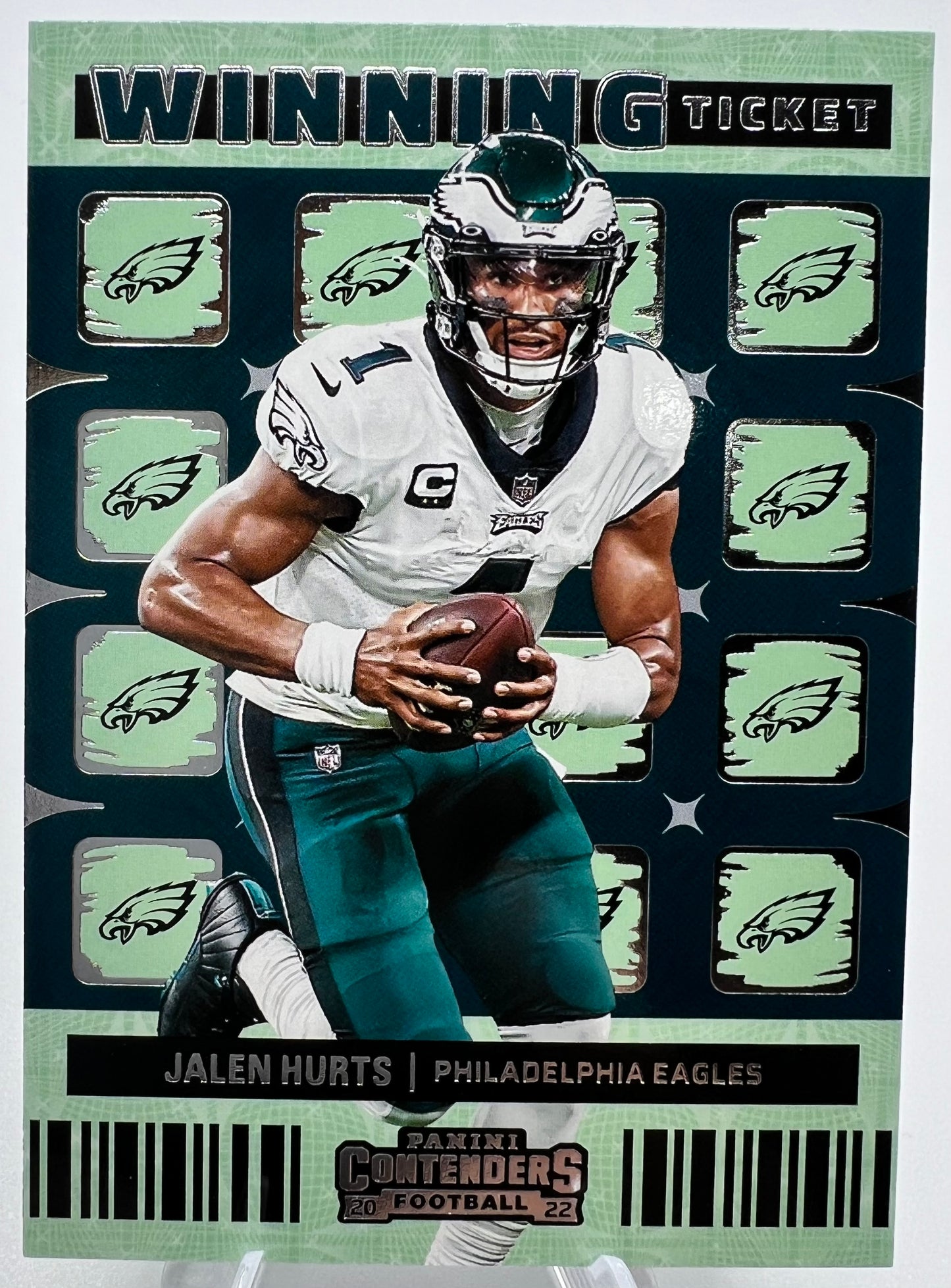 2022 Panini Contenders Jalen Hurts Winning Ticket Football Card #WT-JHU