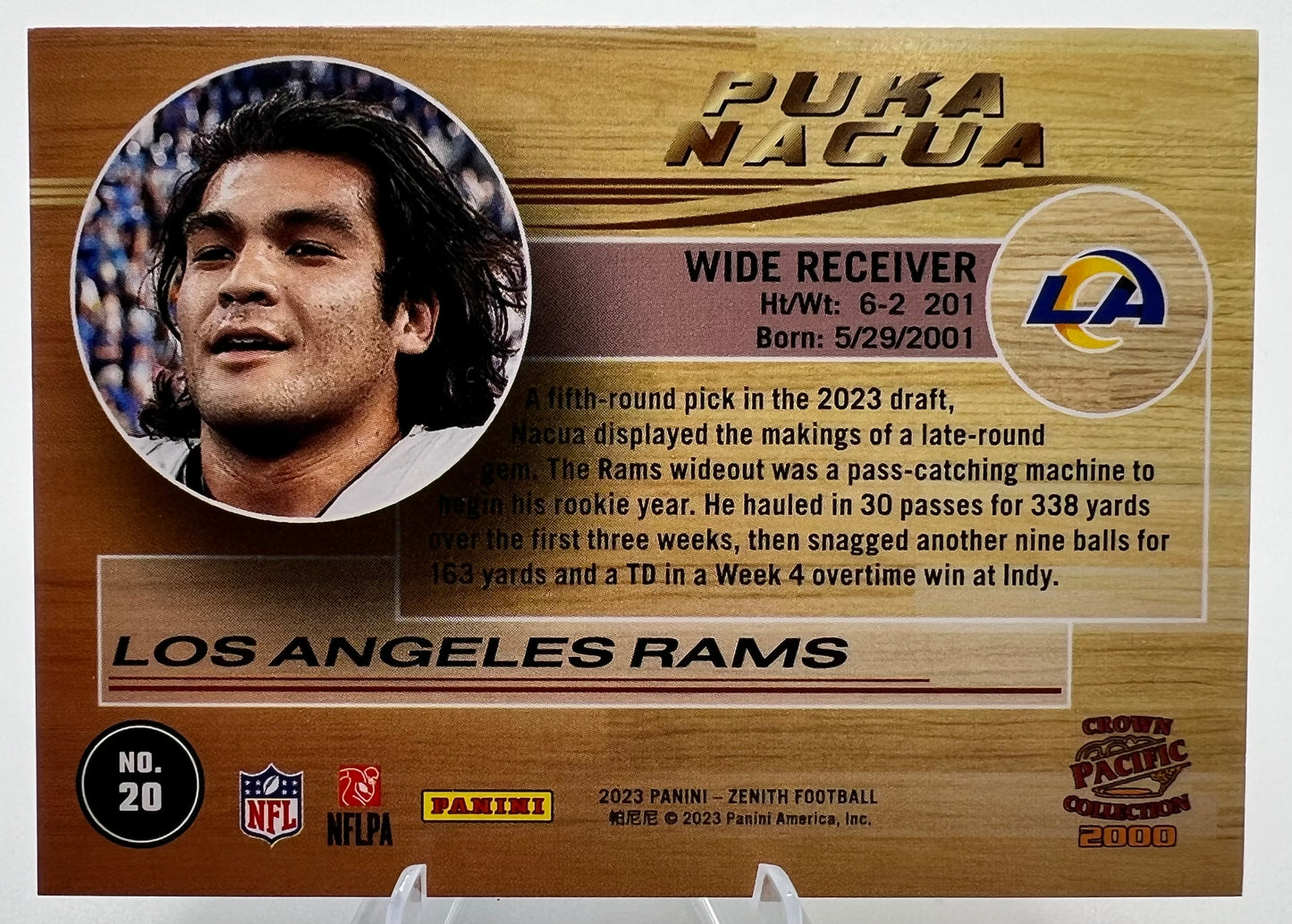 2023 Panini Zenith 2000 Pacific Crown Collection Puka Nacua Rookie Football Card #20
