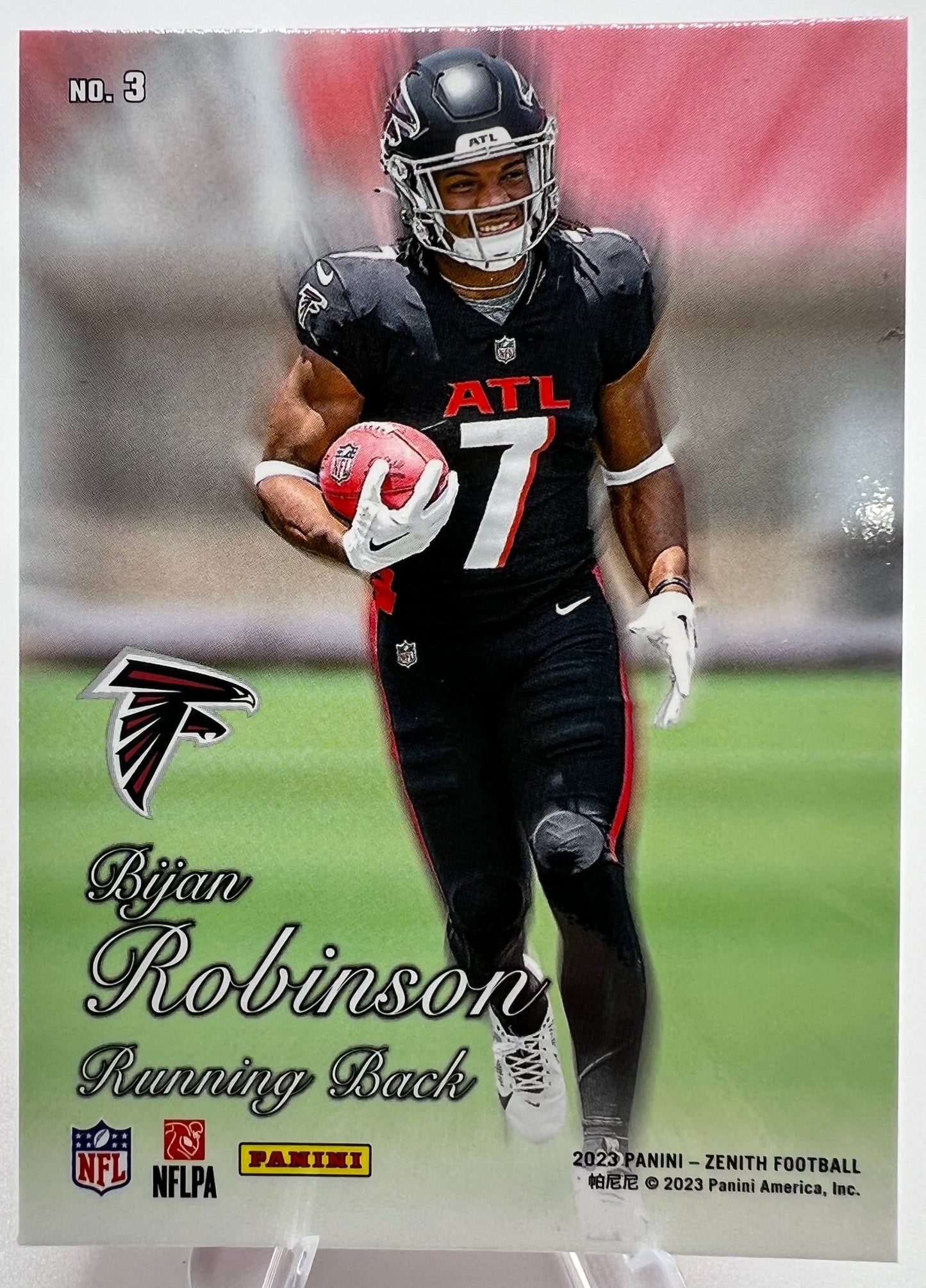 2023 Panini Zenith Retro 1994 Pacific Red Bijan Rookie Robinson Football Card #3