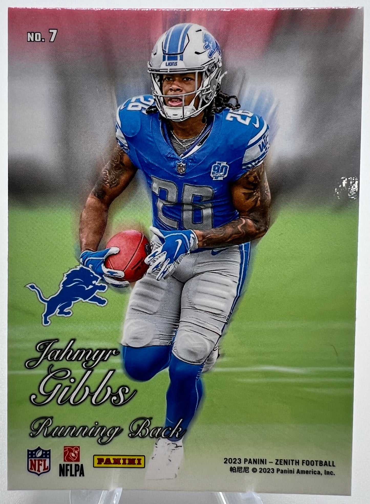 2023 Panini Zenith Retro 1994 Pacific Silver Jahmyr Gibbs Rookie Football Card #7