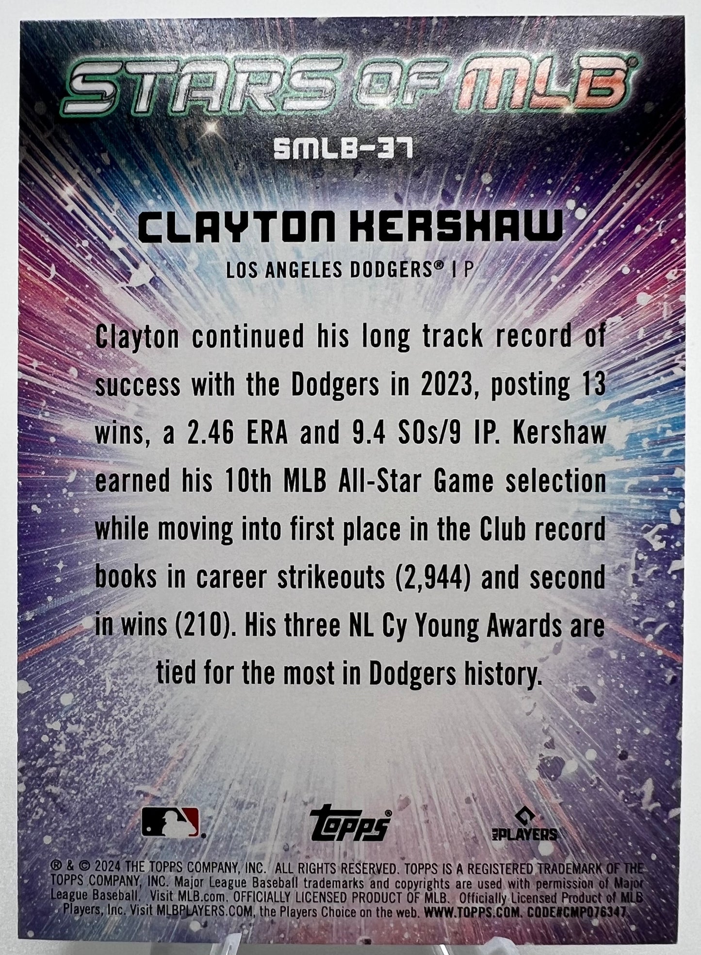 2024 Topps Stars of MLB Clayton Kershaw #37