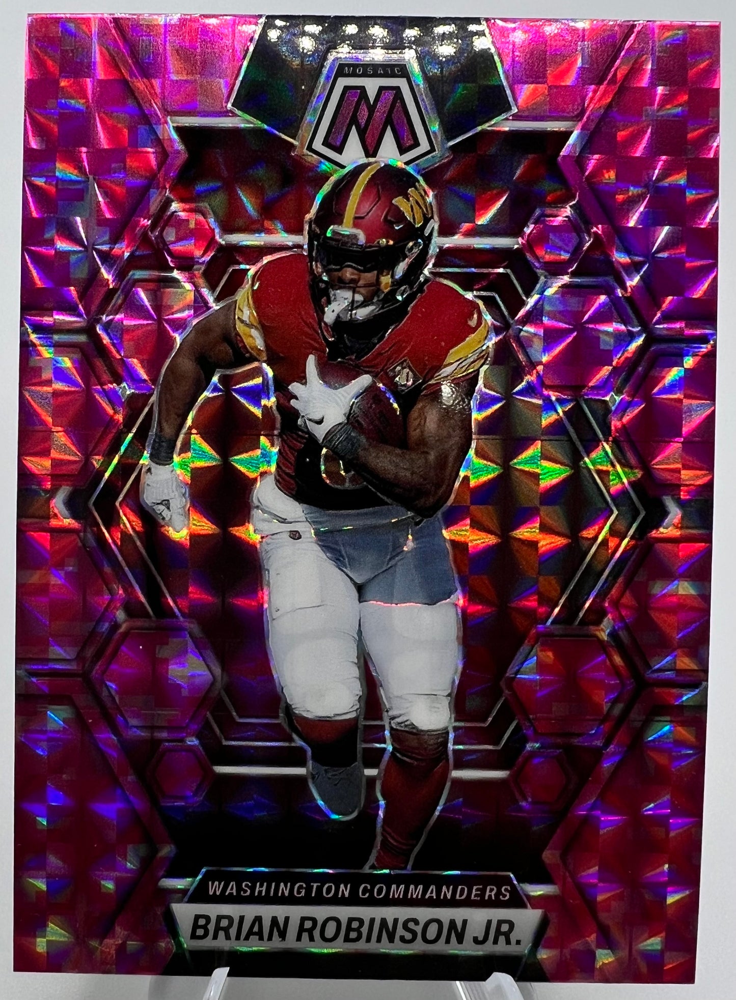 2023 Panini Mosaic Brian Robinson Football Card Pink Prizm