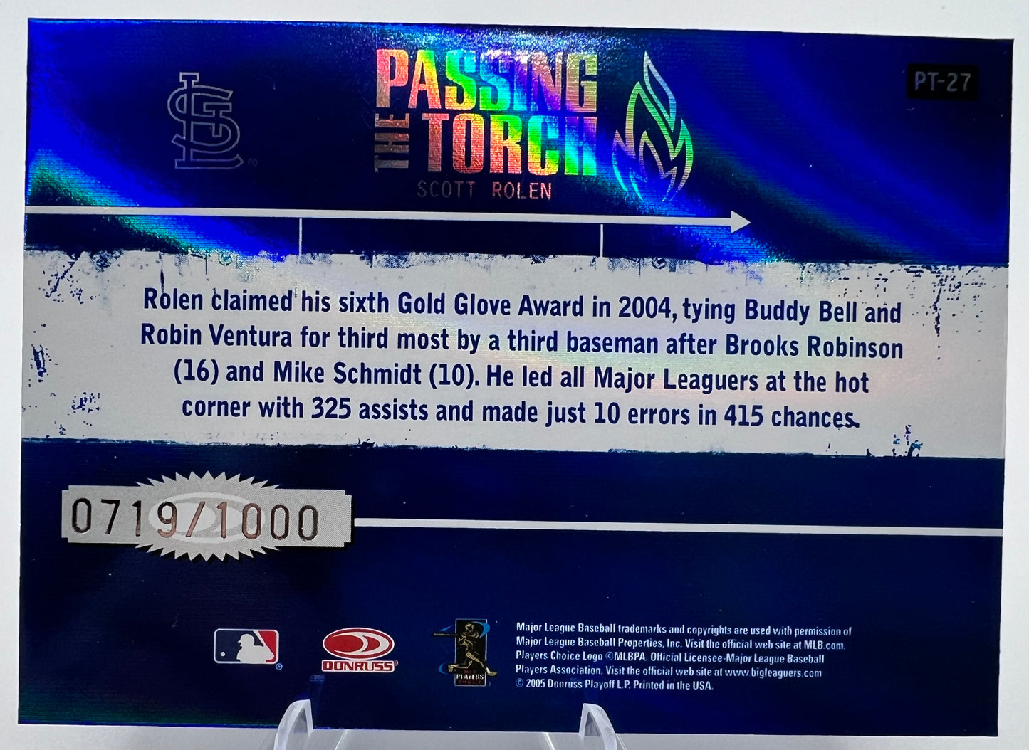2005 Donruss Elite Passing the Torch Scott Rolen (Cardinals) #719/1000