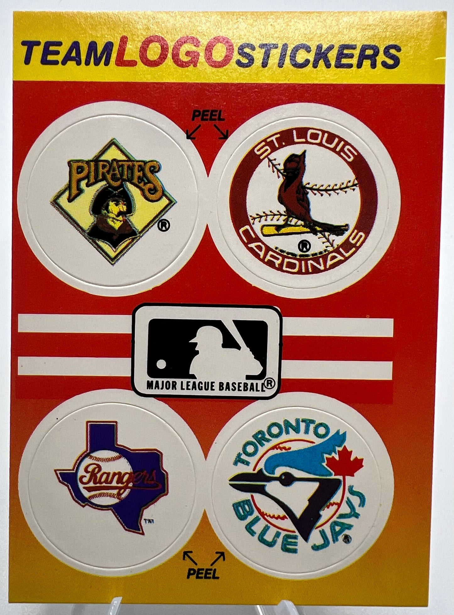 1991 Fleer Team Logo Stickers Cardinals/ Pirates/ Rangers/ Blue Jays