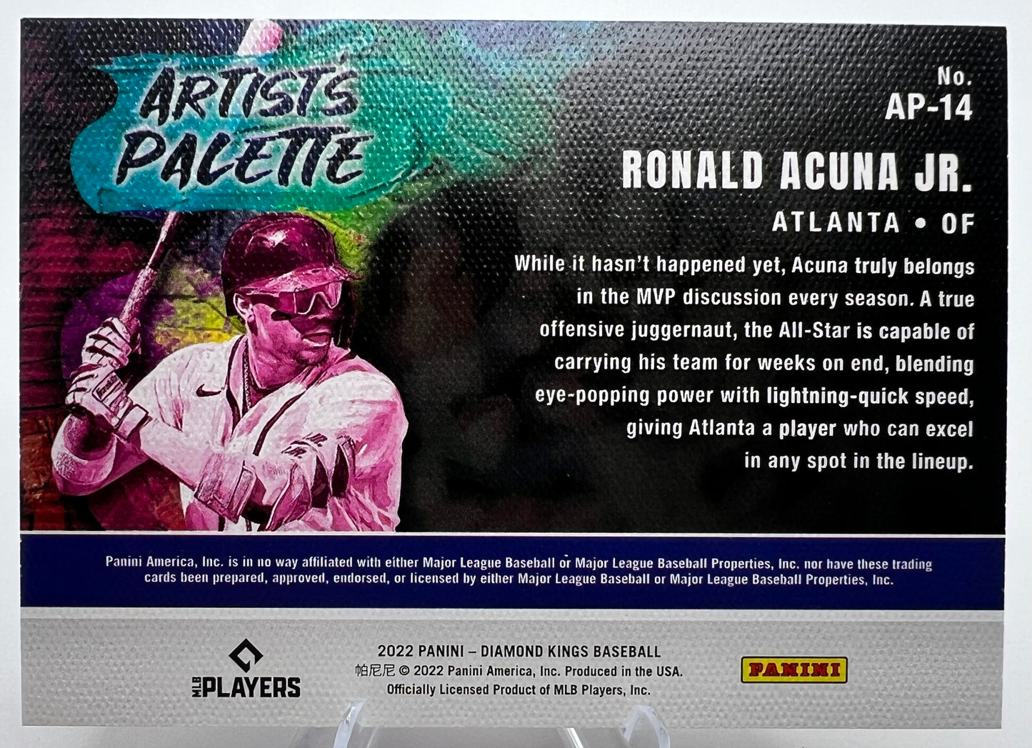 2022 Diamond Kinds Artists Palette Ronald Acuna Jr Baseball Card