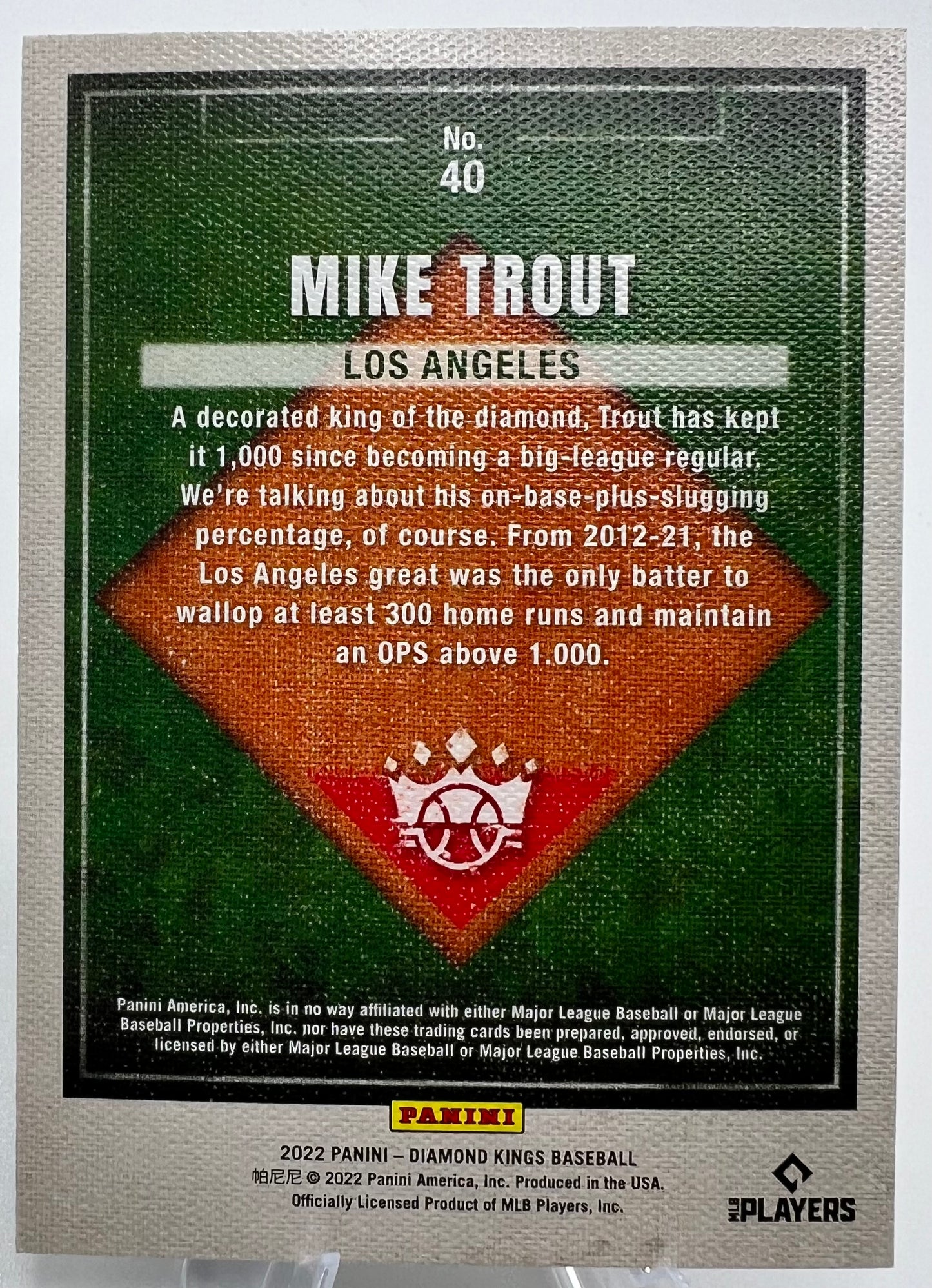 2022 Mike Trout Diamond Kings Blue Artists Proof