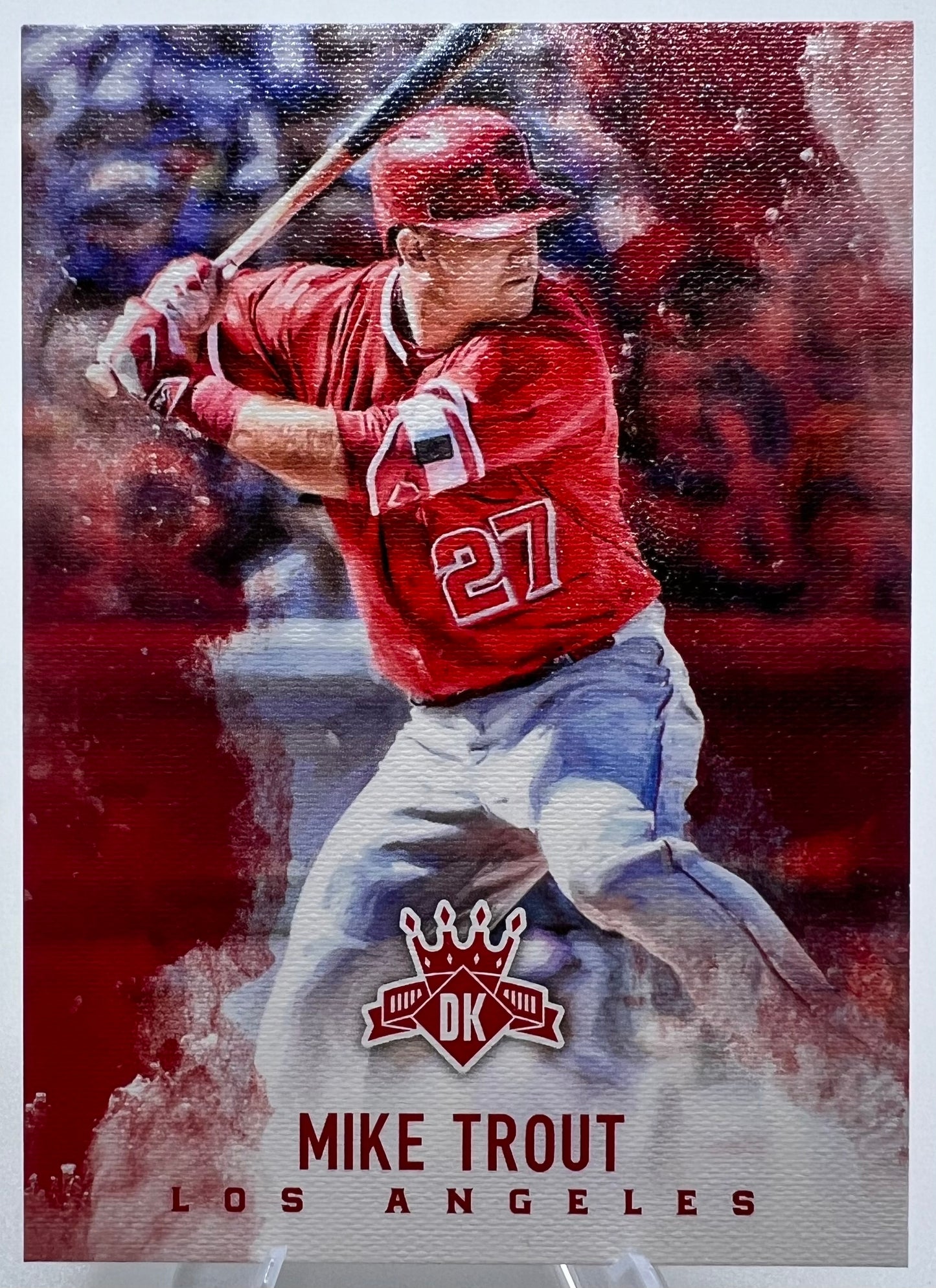 2017 Panini Diamond Kings Red Uniform #67b Mike Trout Los Angeles Angels