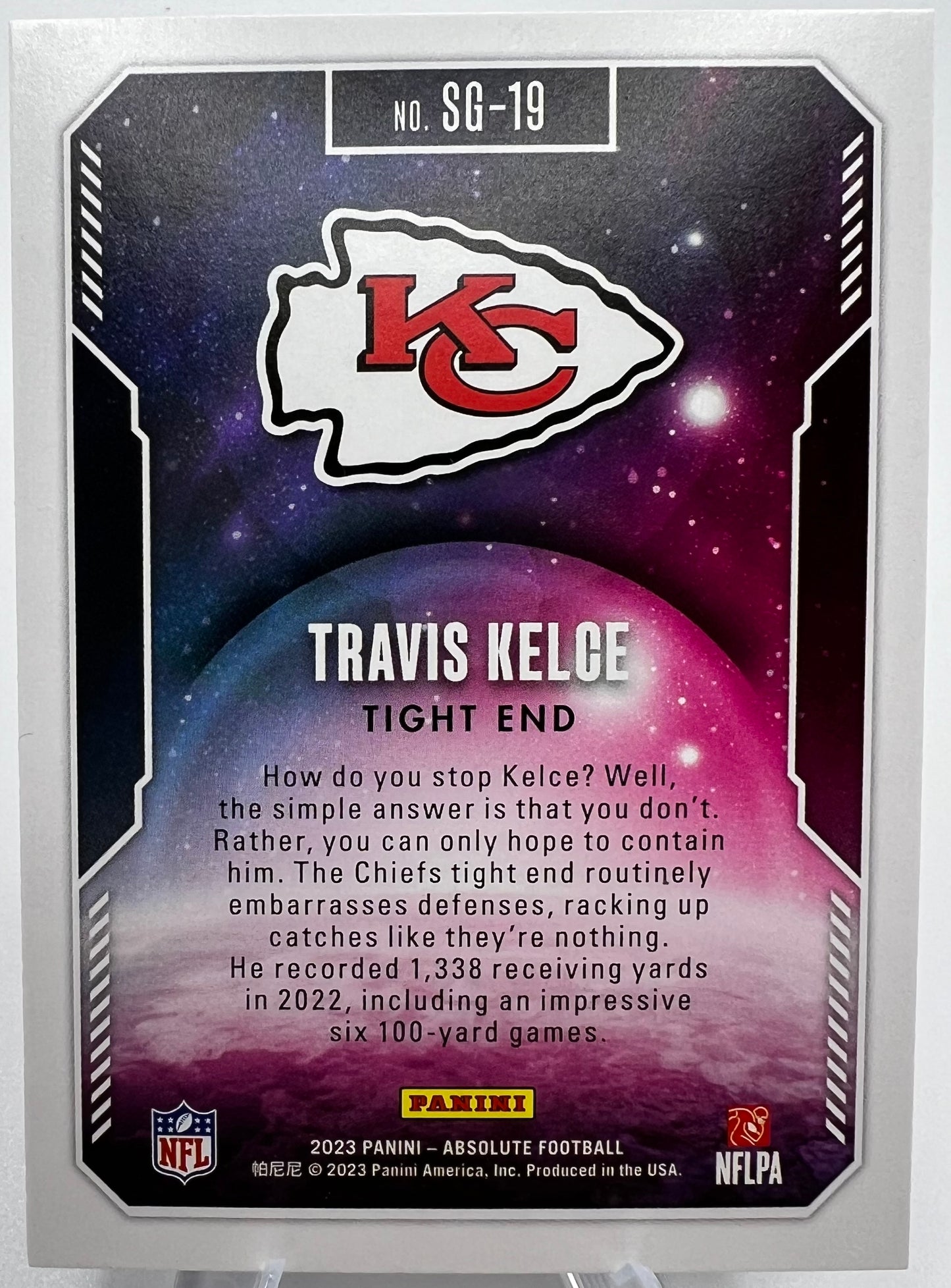 2023 Panini Absolute Travis Kelce Football Card Star Gazing #SG-19