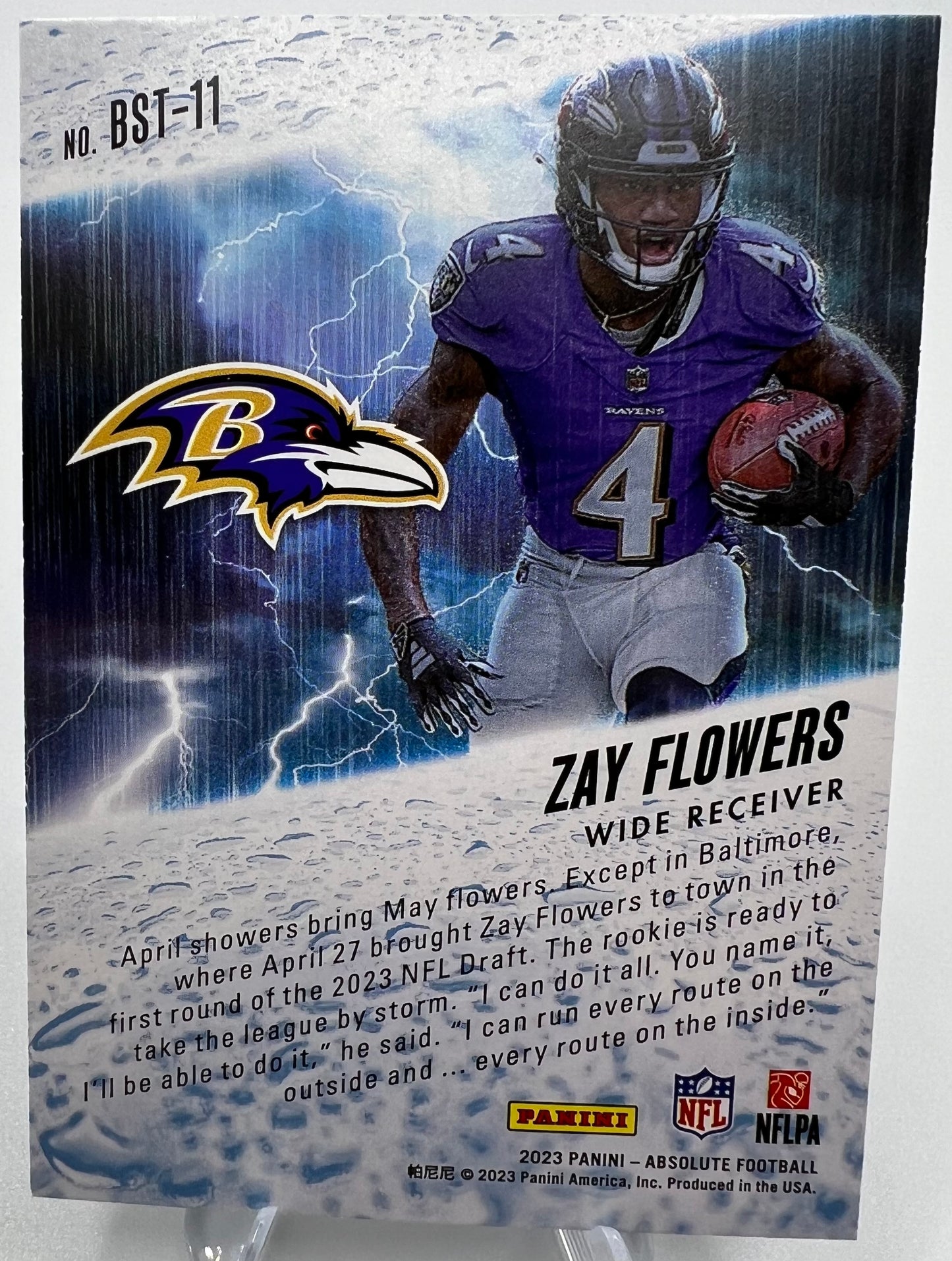 2023 Absolute Zay Flowers By Storm #BST-11 Rookie Football Card