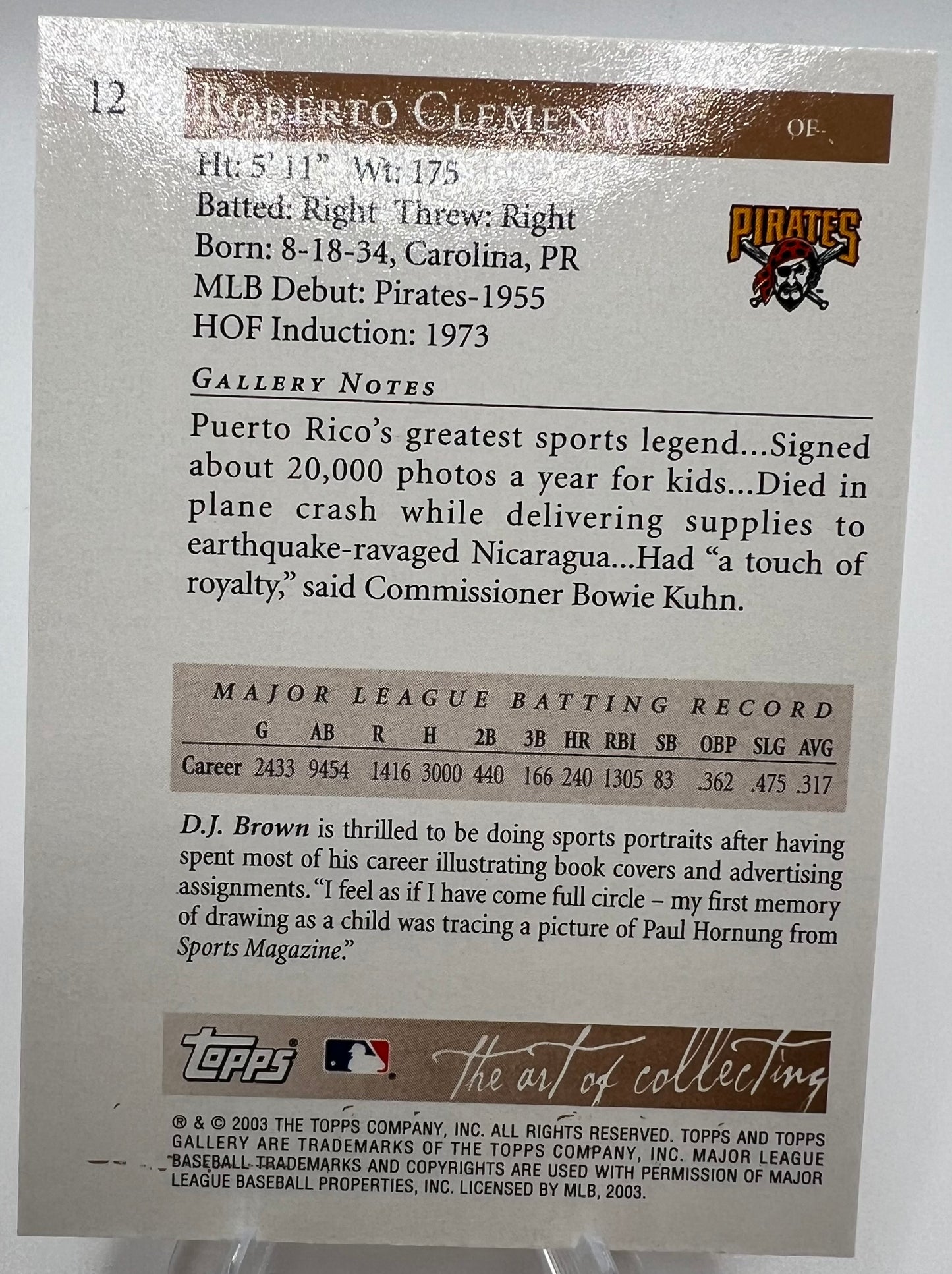 2003 Topps Gallery Roberto Clemente #12 White Uniform
