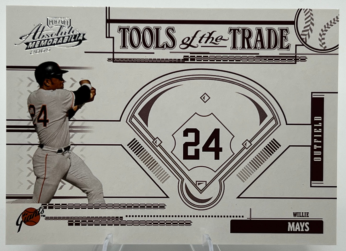 2005 Playoff Absolute Memorabilia Tools of The Trade Willie Mays Red Baseball Card