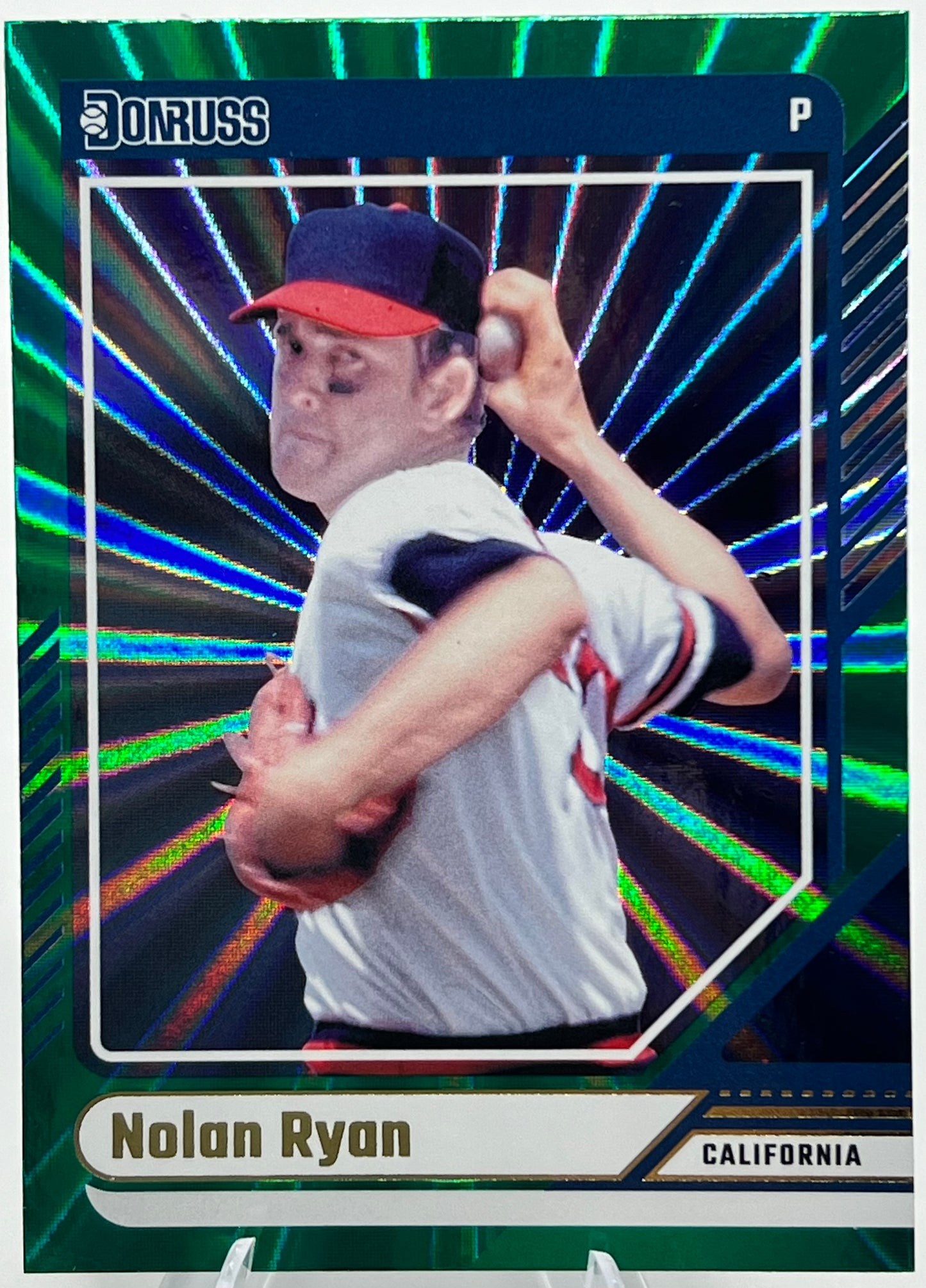 2024 Donruss Nolan Ryan Green Laser Parallel Baseball Card