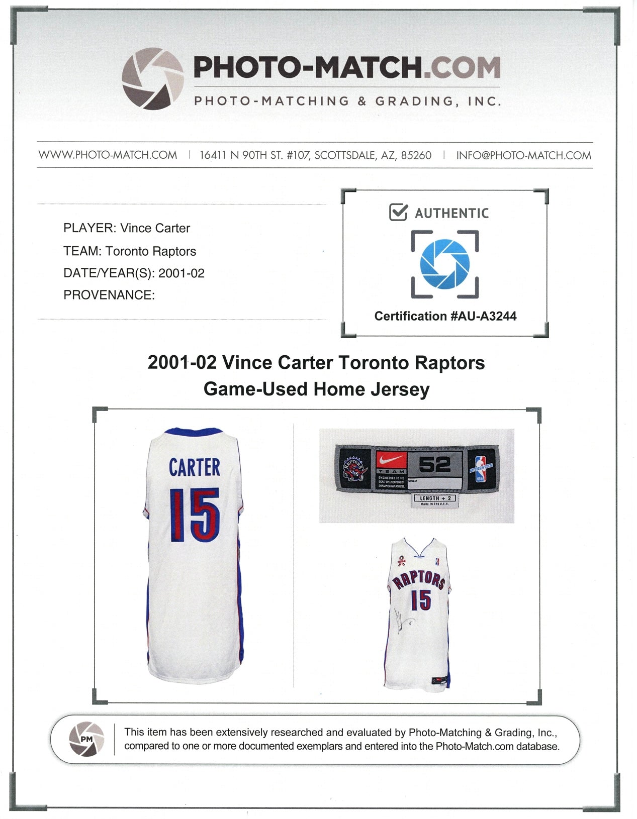 2022-23 Jersey Fusion Basketball Vince Carter Triple Patch Game Worn Jersey Basketball Card