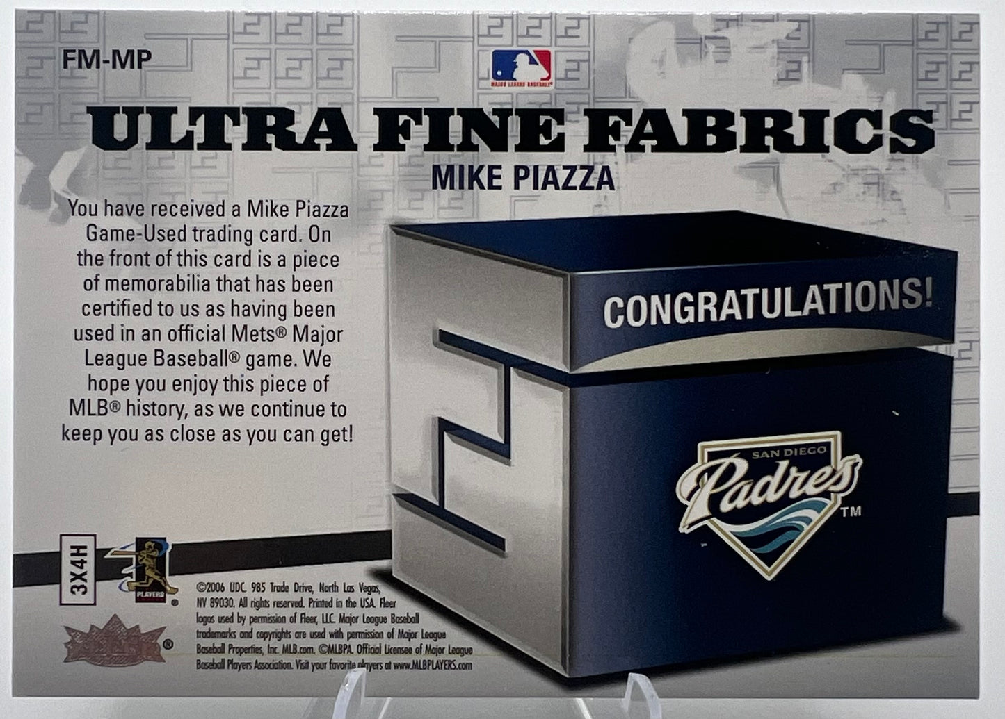 2006 Ultra Mike Piazza Fine Fabrics New York Mets