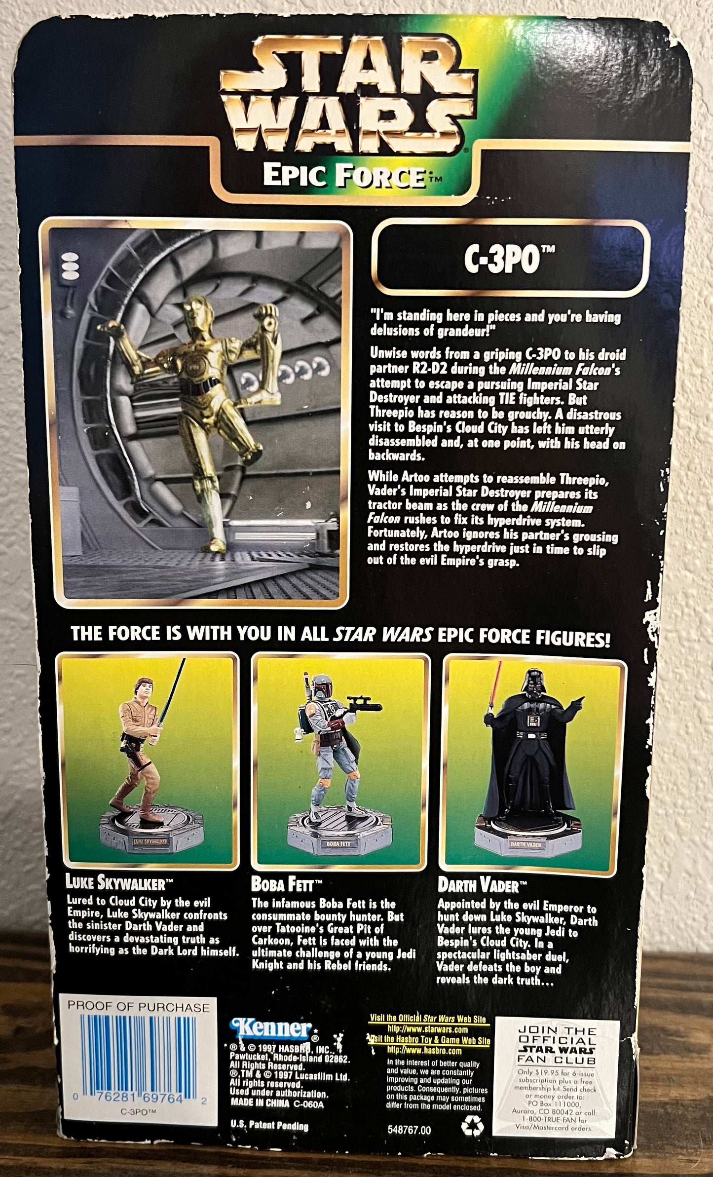 1997 Star Wars Eric Force C-3PO Rotating 360 Action Figure
