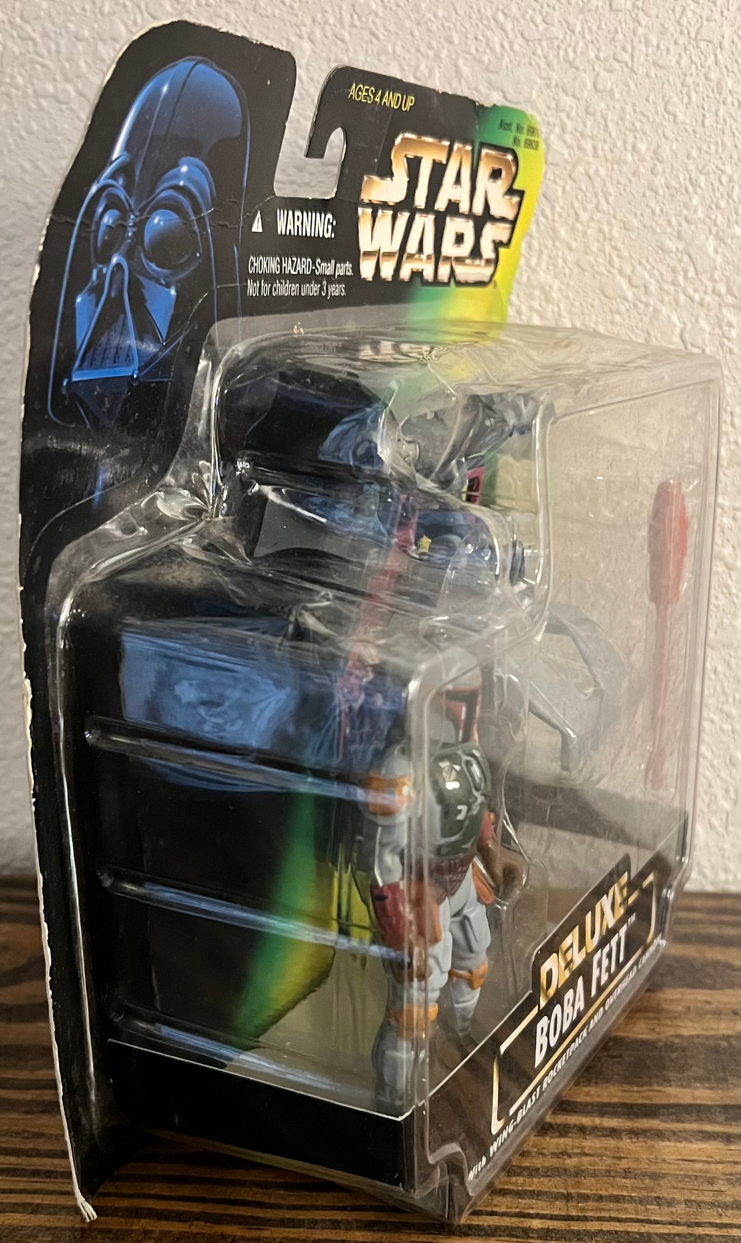 1996 Star Wars Deluxe Boba Fett Action Figure w/ Wing Blast Rocket Pack & Overhead Cannon