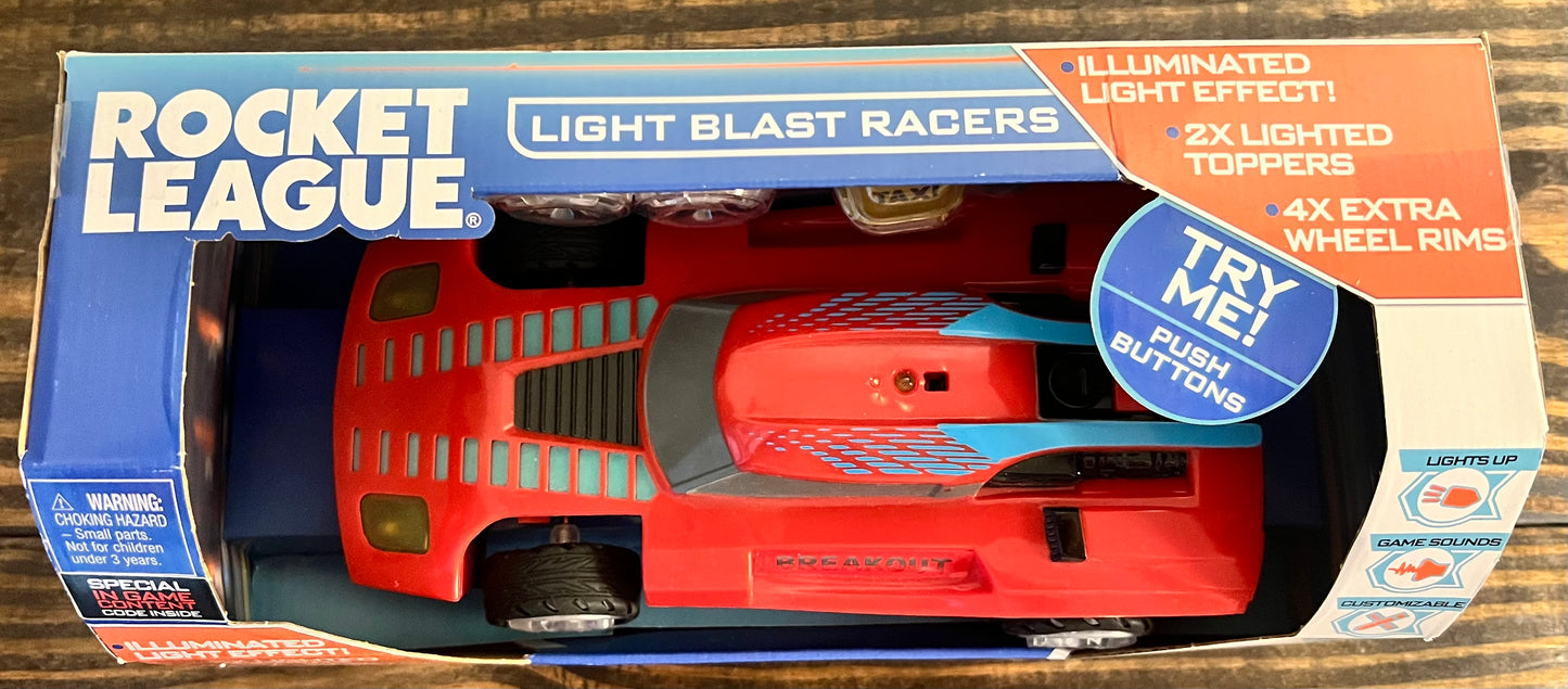 Rocket League Toy Light Blast Racers Breakout Red Car w/ Accessories