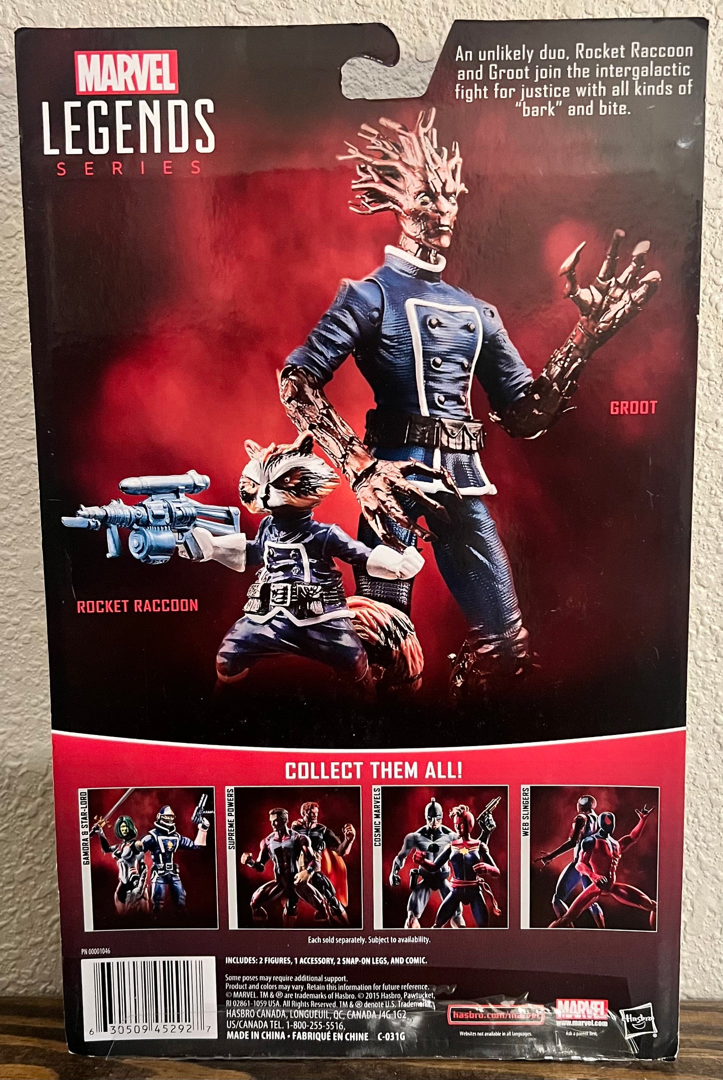 Marvel Legends Rocket Raccoon & Groot Action Figure Set with Comic