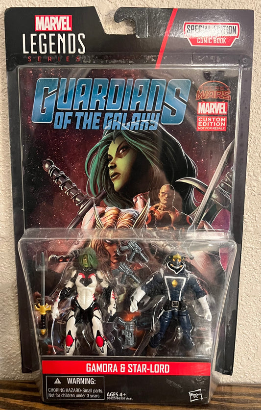 Marvel Legends Guardians of the Galaxy Gamora & Star-Lord Action Figure Set with Comic