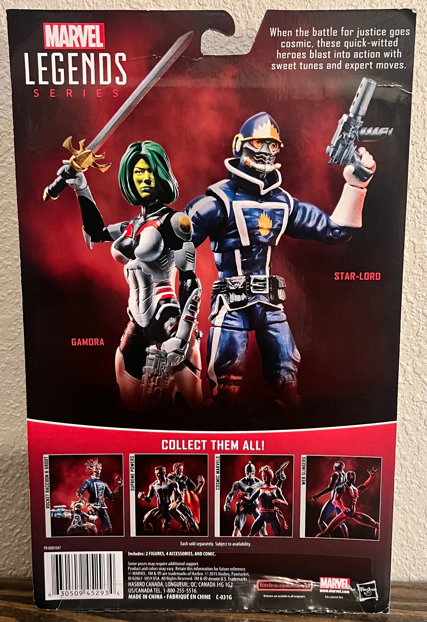Marvel Legends Guardians of the Galaxy Gamora & Star-Lord Action Figure Set with Comic