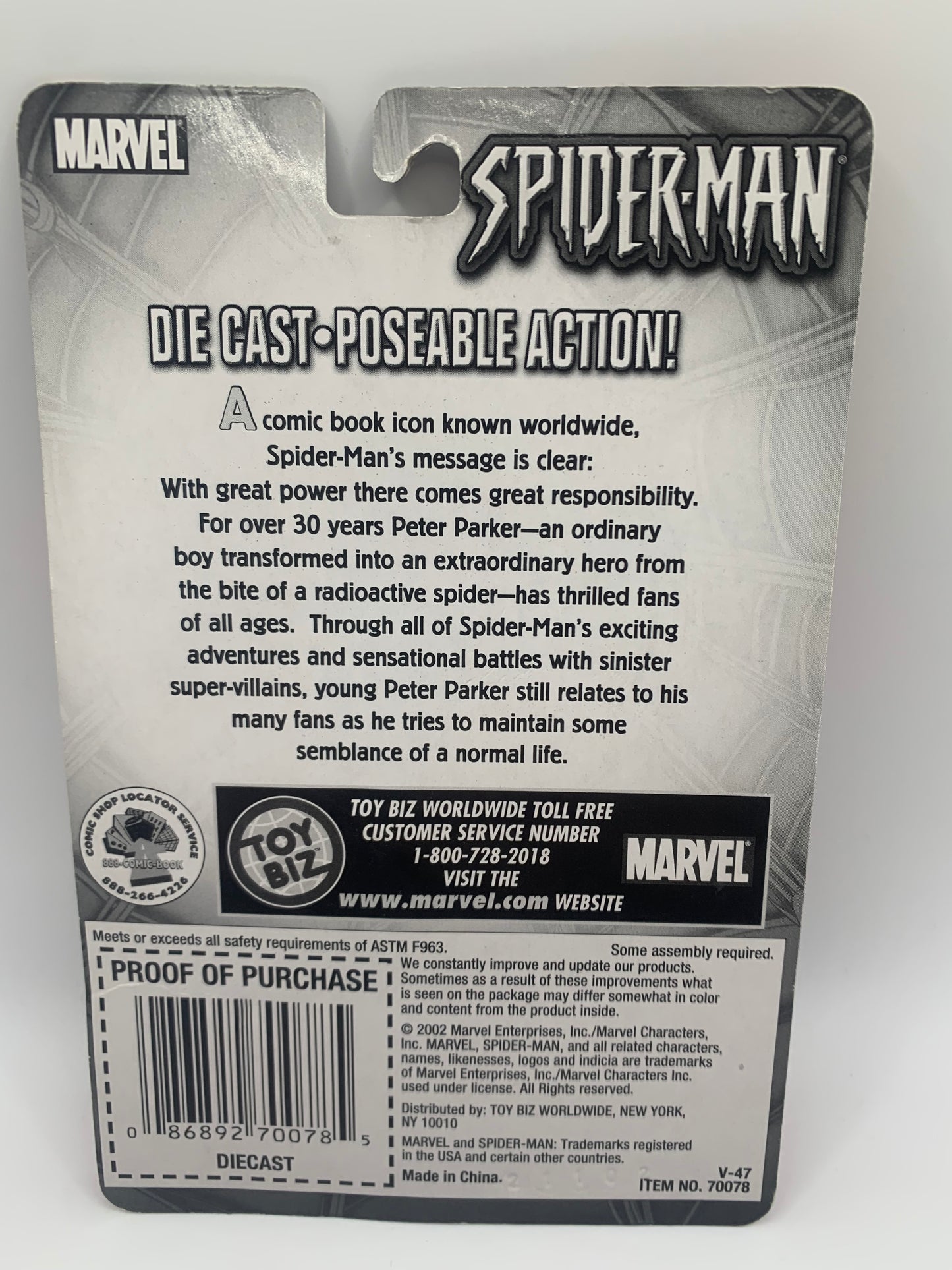 Spider-Man Die Cast Poseable Action Mini Figure 