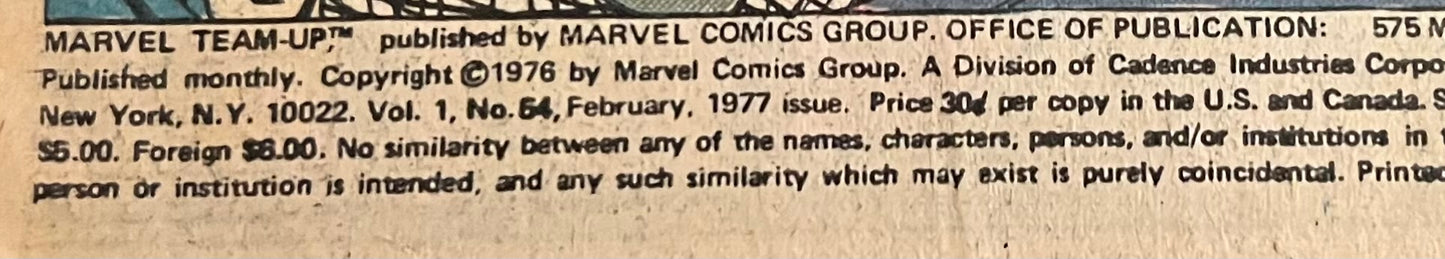 Marvel Team-Up #54 Spider-Man & The Incredible Hulk