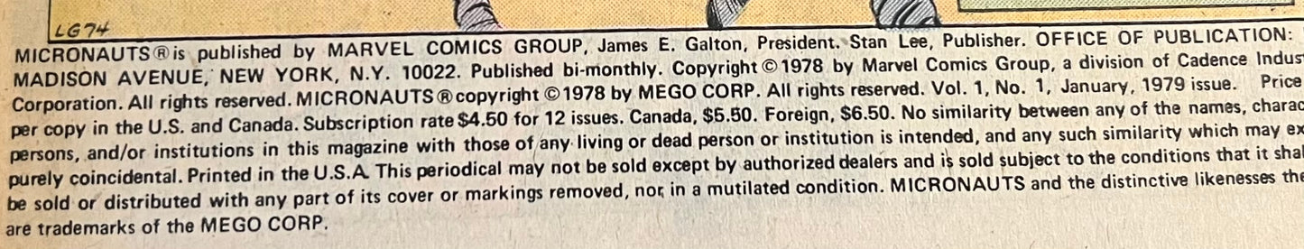 Micronauts #1 They Came From Inner Space