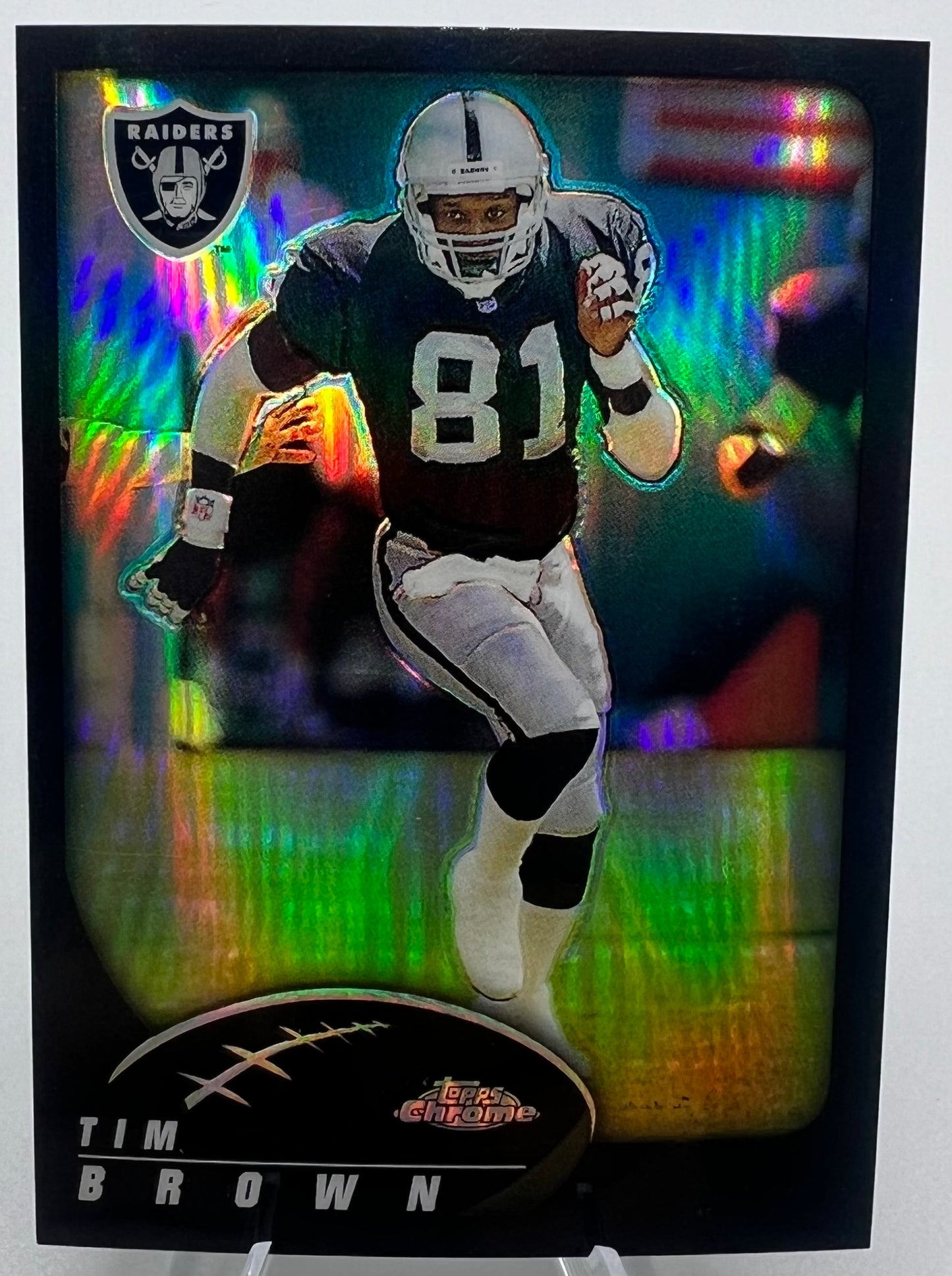 2002 Topps Chrome Tim Brown Black Refractor Football Card #454/599