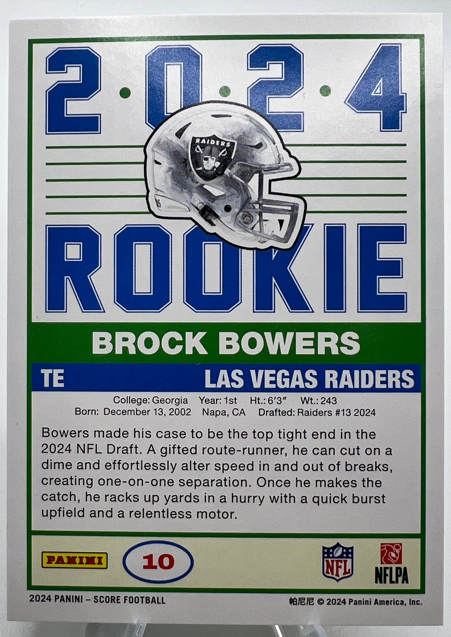 2024 Score Hot Rookies #10 Brock Bowers Rookie Football Card