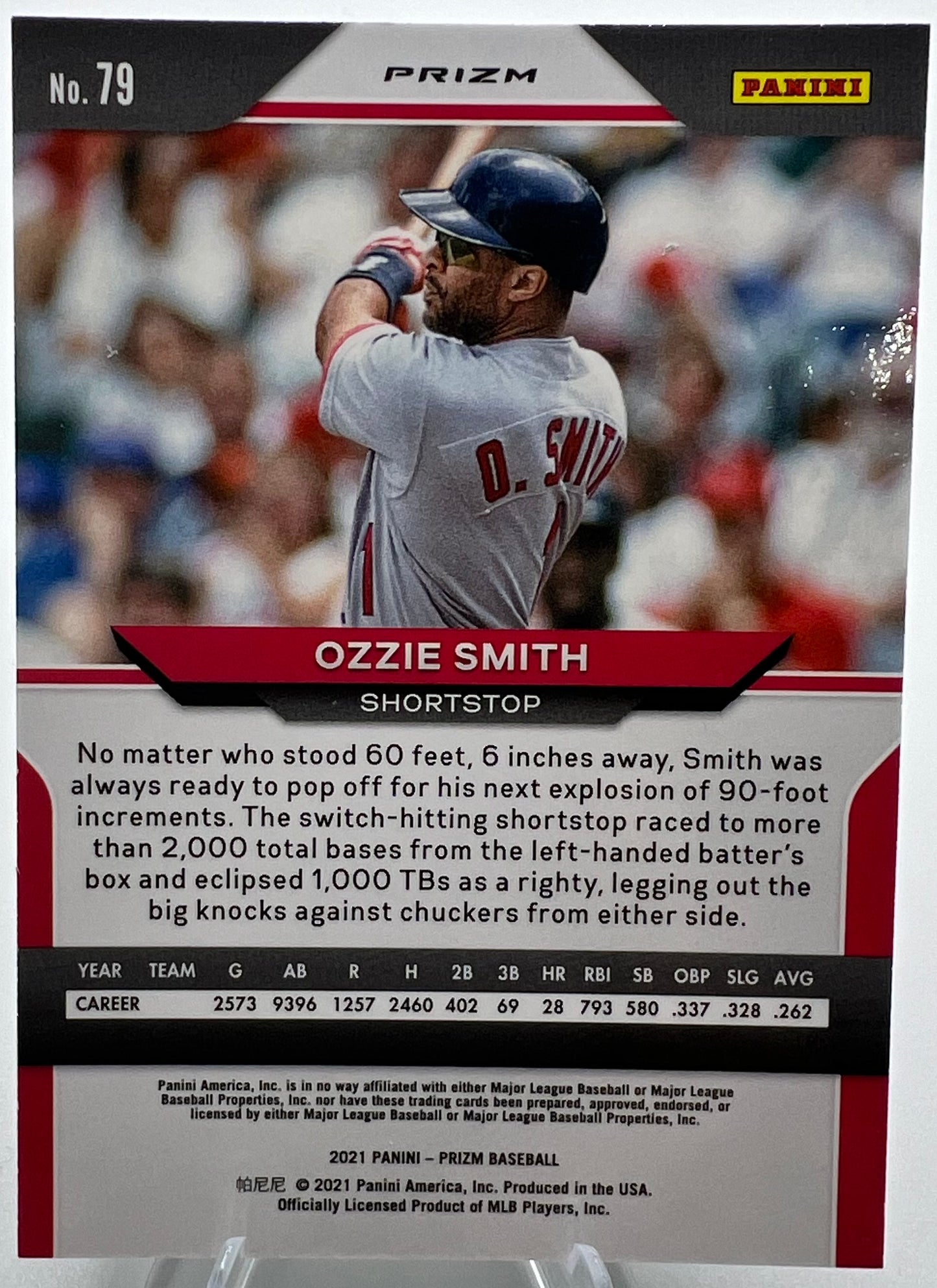 2021 Panini Prizm Ozzie Smith Green Prizm Baseball Card