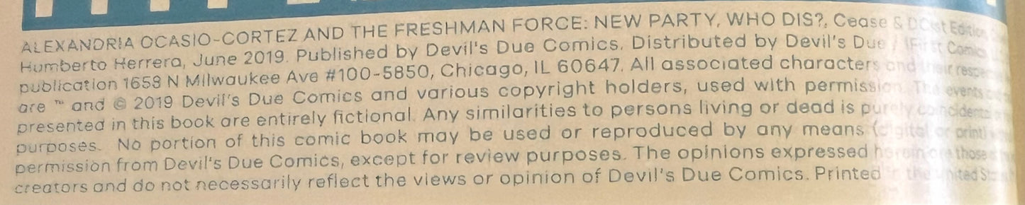 AOC & The Freshman Force #1 Cease & DCist Edition Variant Limited to 500