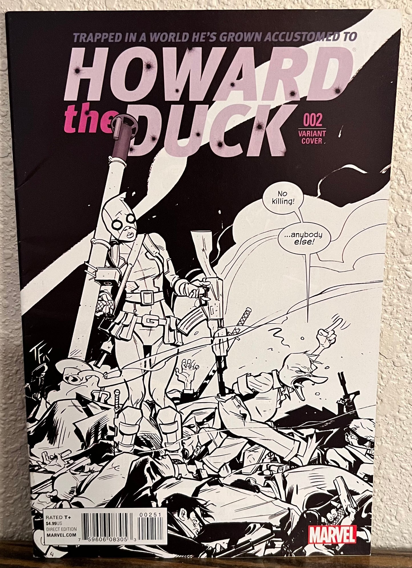 Howard The Duck #2 2nd Print Gwenpool B&W Variant Cover