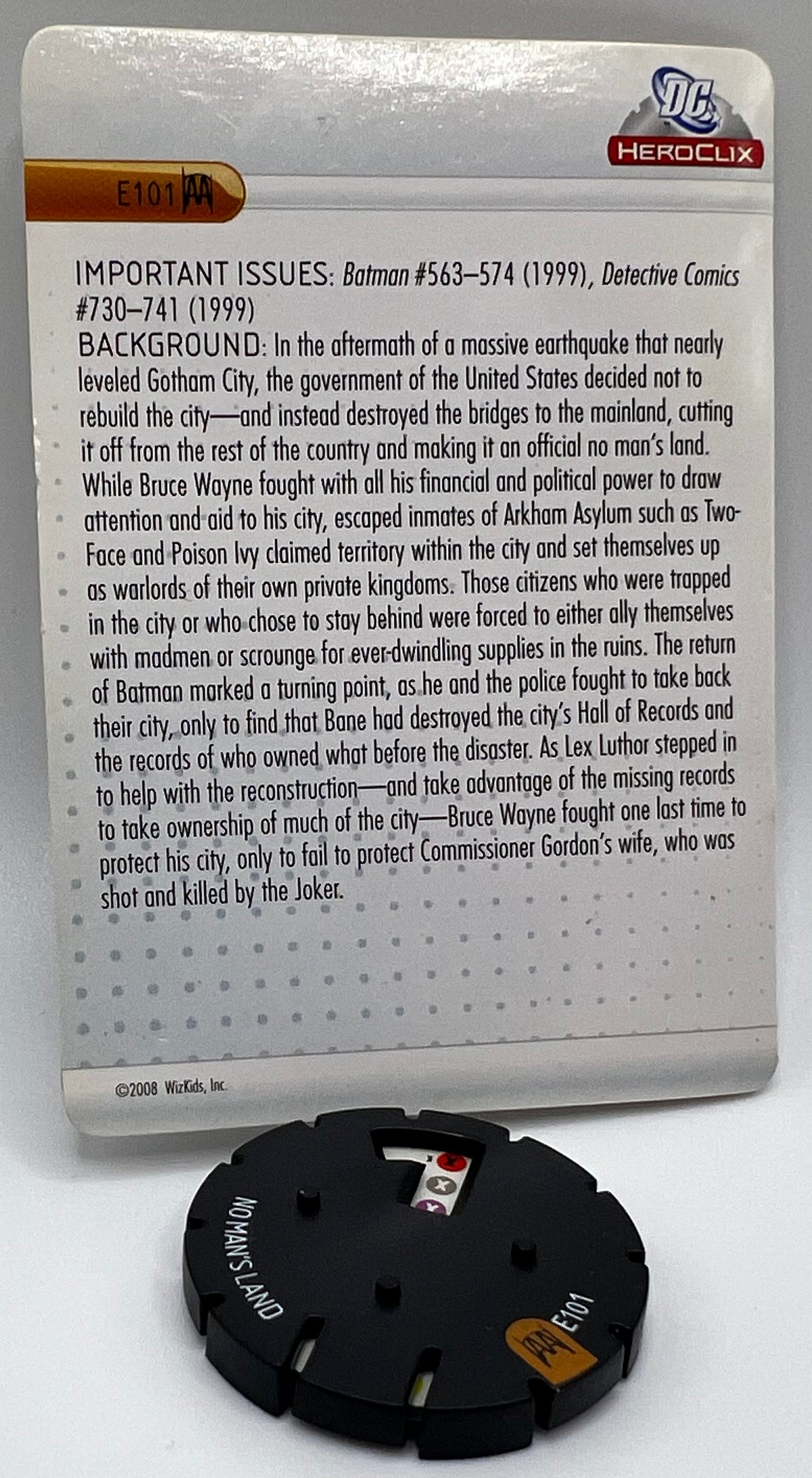DC Heroclix No Man's Land #E101 Event Dial Arkham Asylum Set W/Card