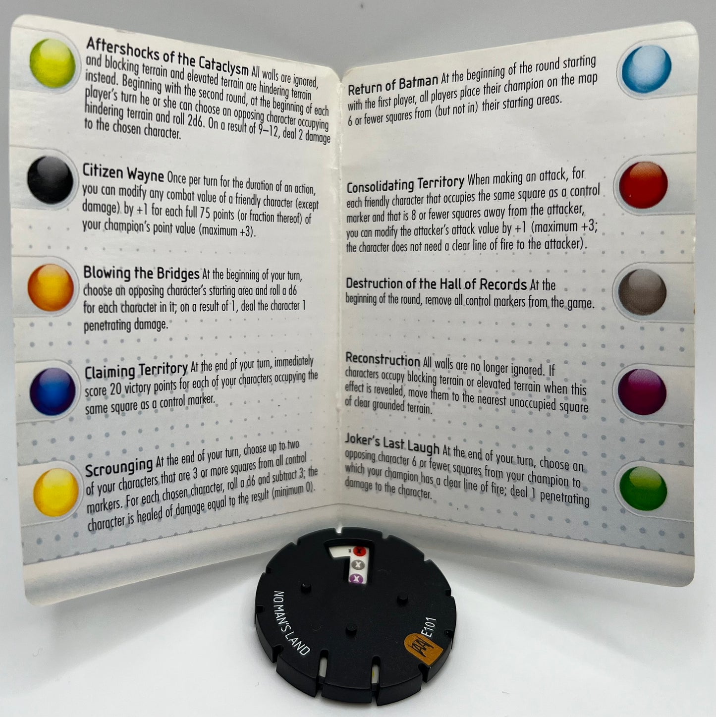 DC Heroclix No Man's Land #E101 Event Dial Arkham Asylum Set W/Card