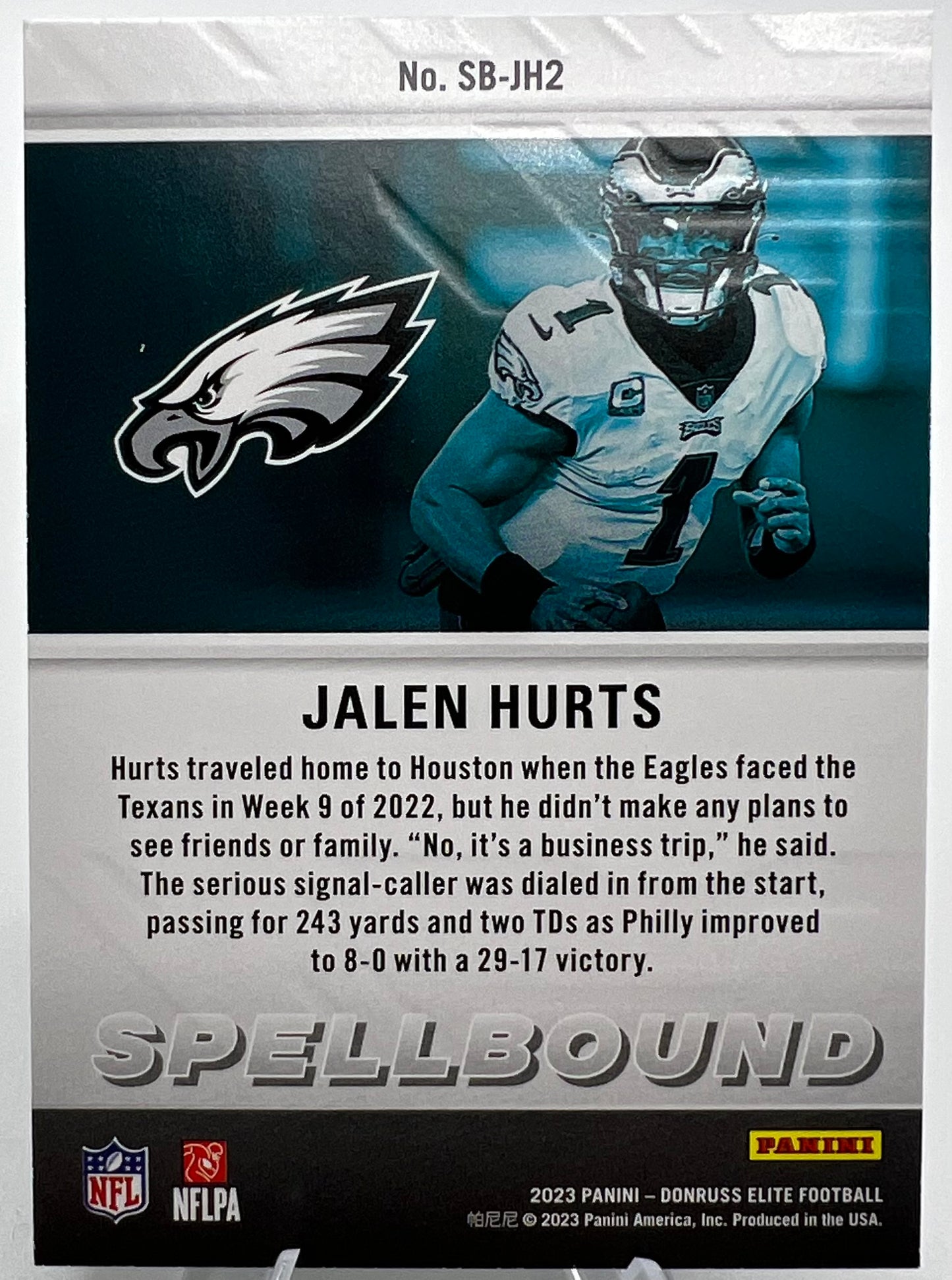 2023 Donruss Elite Jalen Hurts SPELLBOUND Football Card
