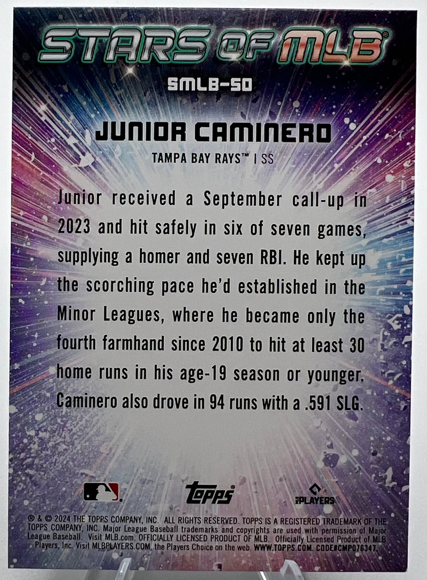 2024 Topps Stars of the MLB Junior Caminero Rookie Baseball Card