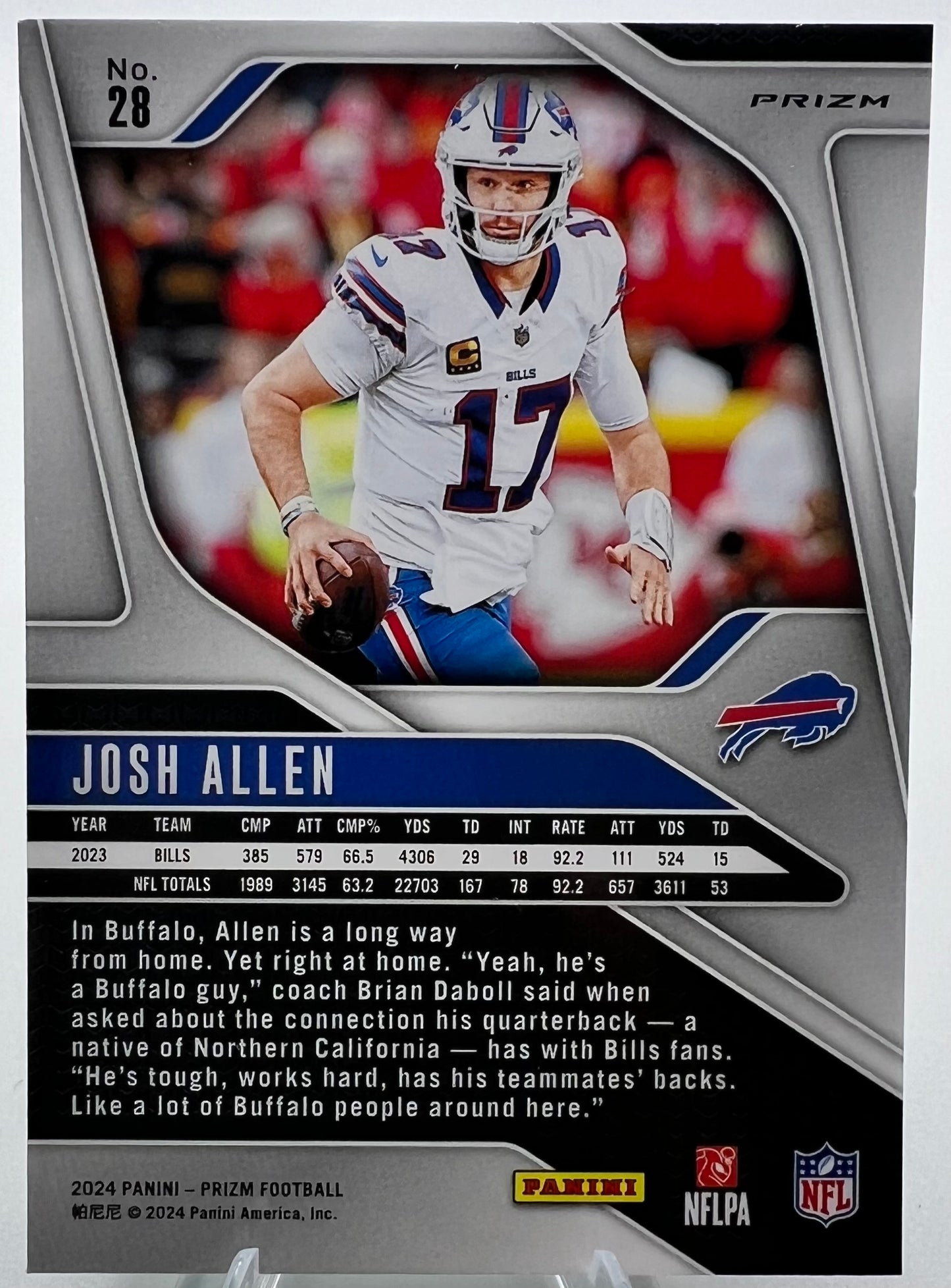 2024 Panini Prizm Josh Allen Green Wave Prizm Football Card