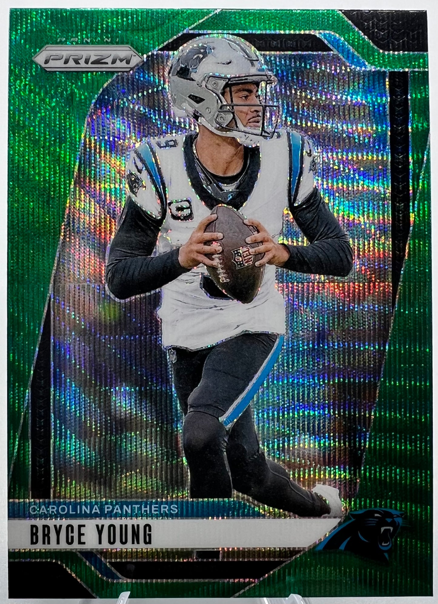 2024 Panini Prizm Bryce Young Green Wave Prizm Football Card