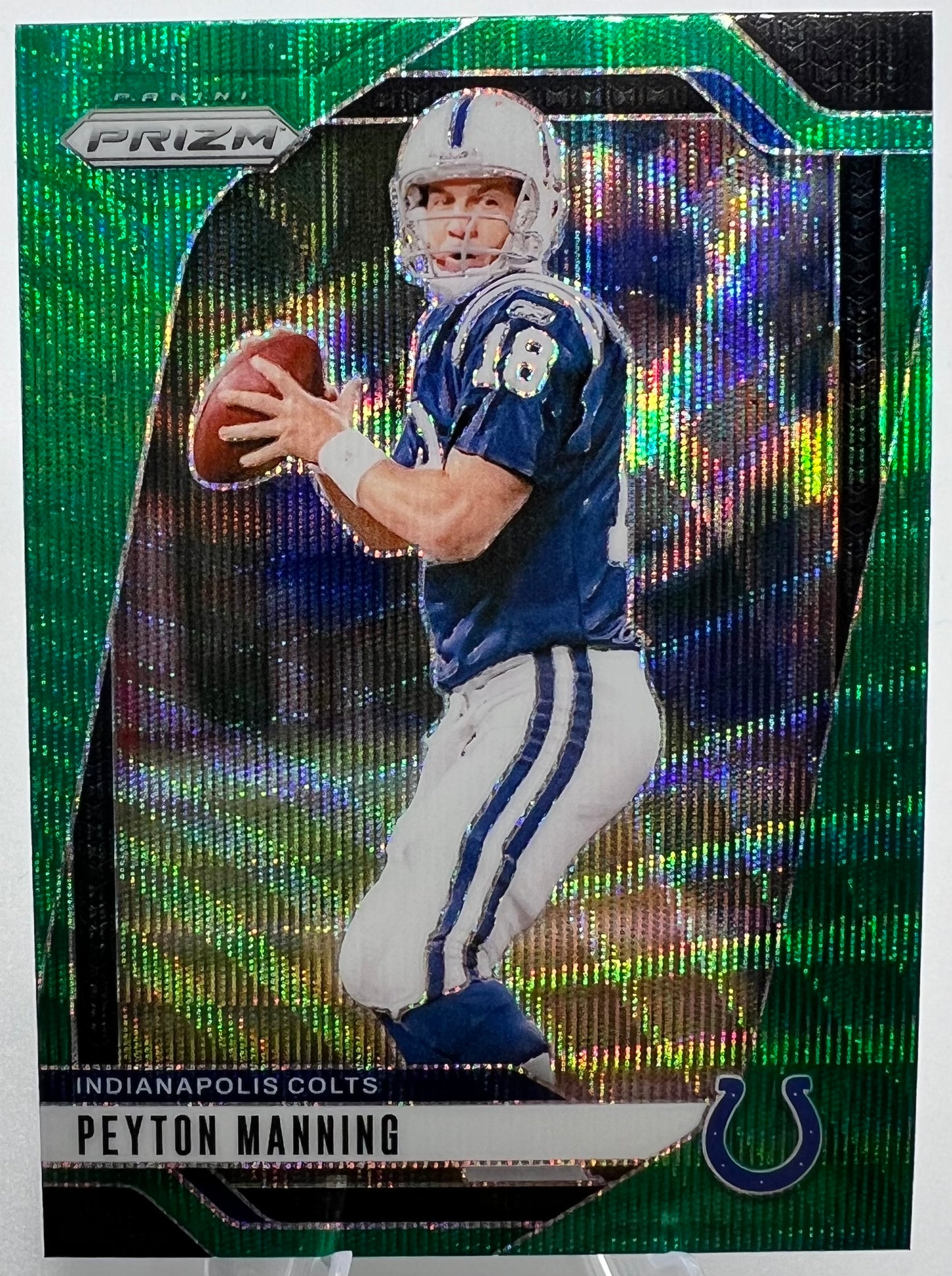 2024 Panini Prizm Peyton Manning Green Wave Prizm Football Card