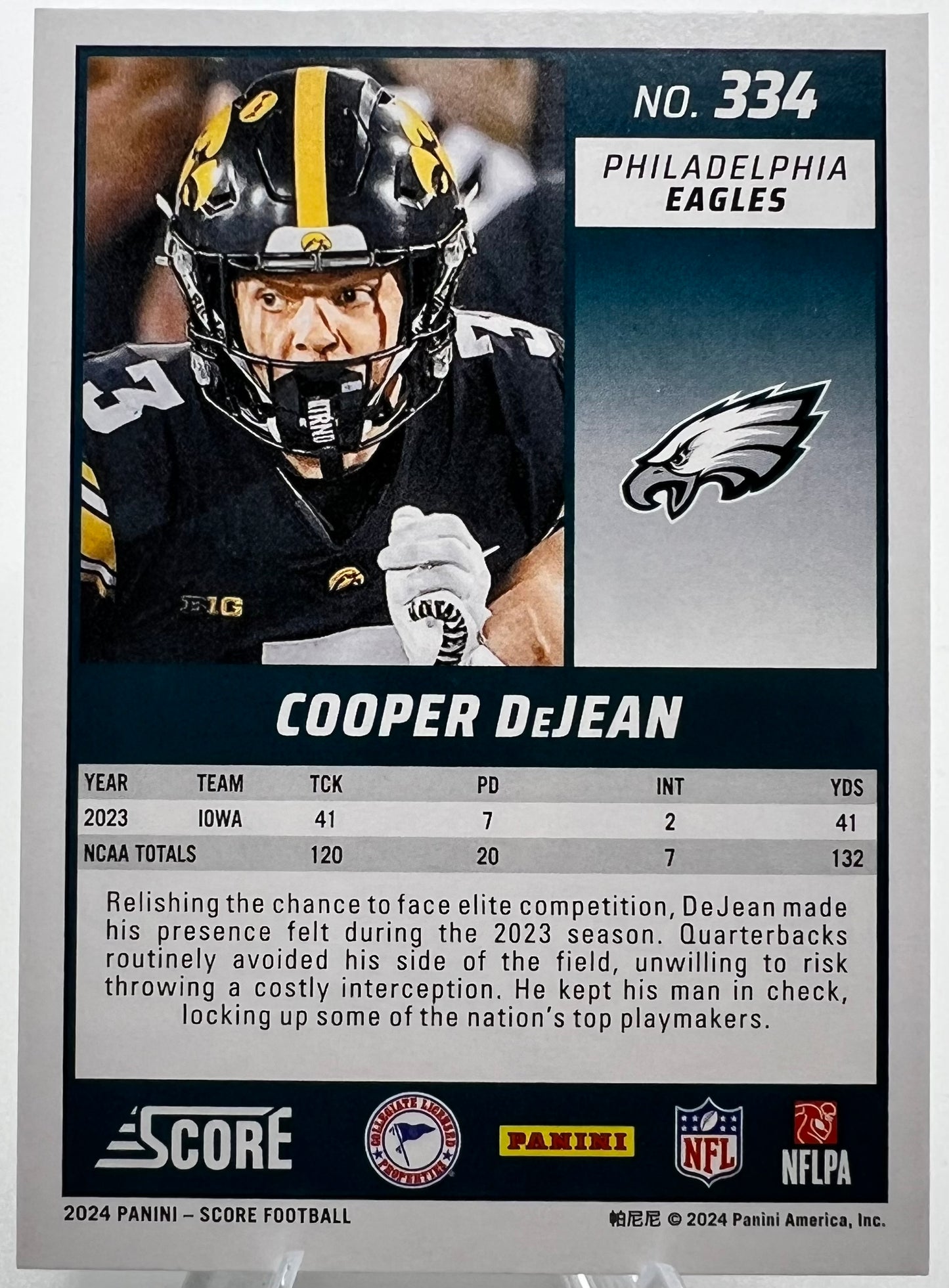 2024 Score Cooper DeJean Rookie Football Card