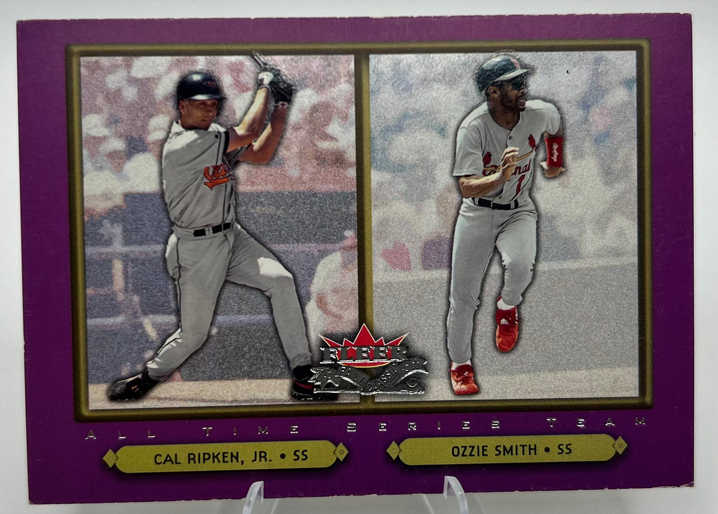2002 Fleer Fall Classics Cal Ripken Jr Ozzie Smith Baseball Card