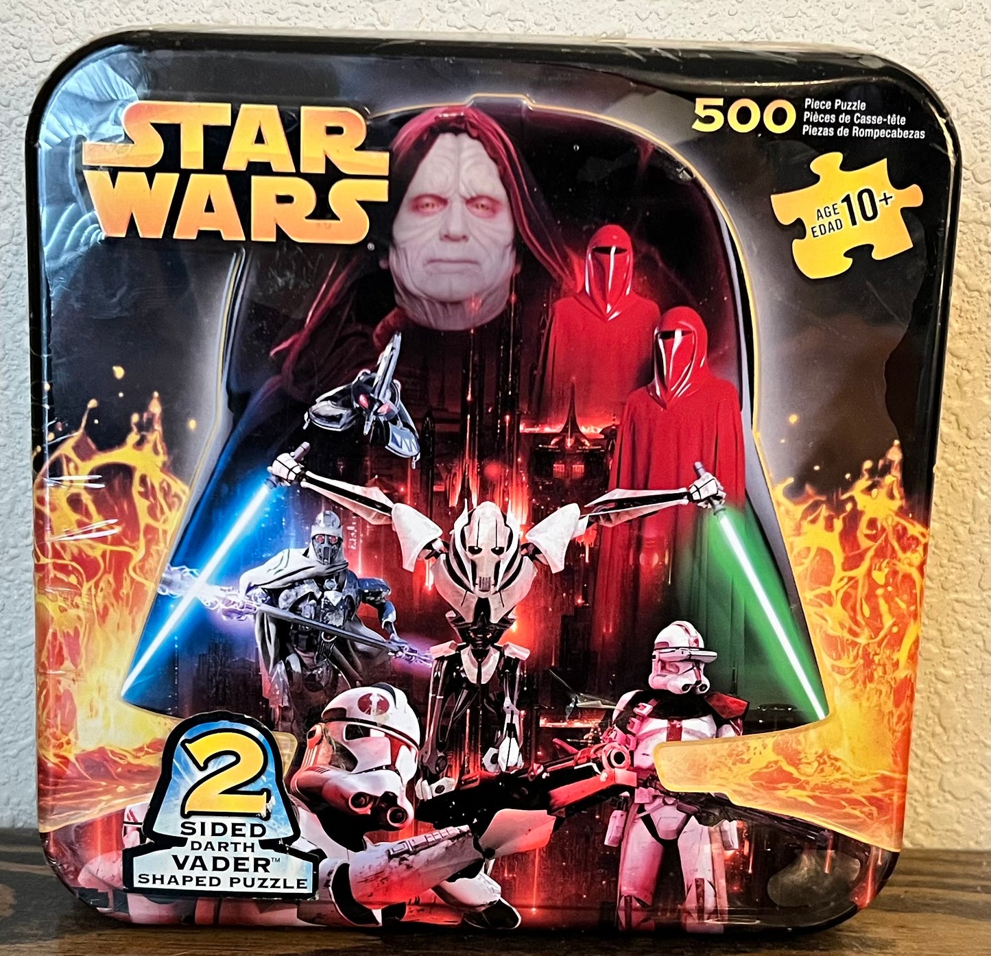 Star Wars 500 Piece 2 Sided Darth Vader Shaped Jigsaw Puzzle in Collectible Tin
