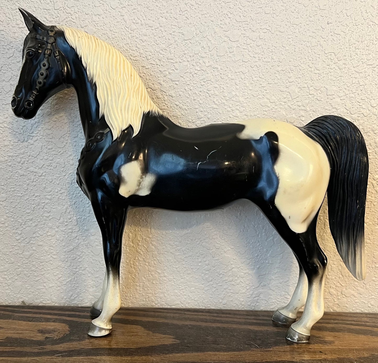 Vintage 1956-67 Breyer Glossy Black White Pinto Tobiano Horse