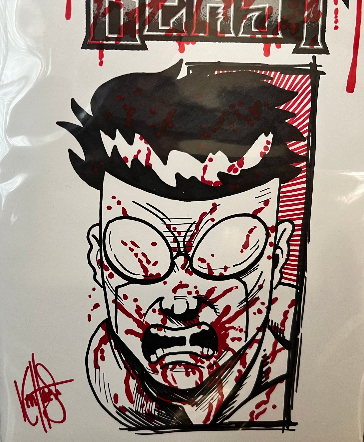 Battle Beast #1 Blank Variant Signed & Sketched by Ken Haeser with COA from DF